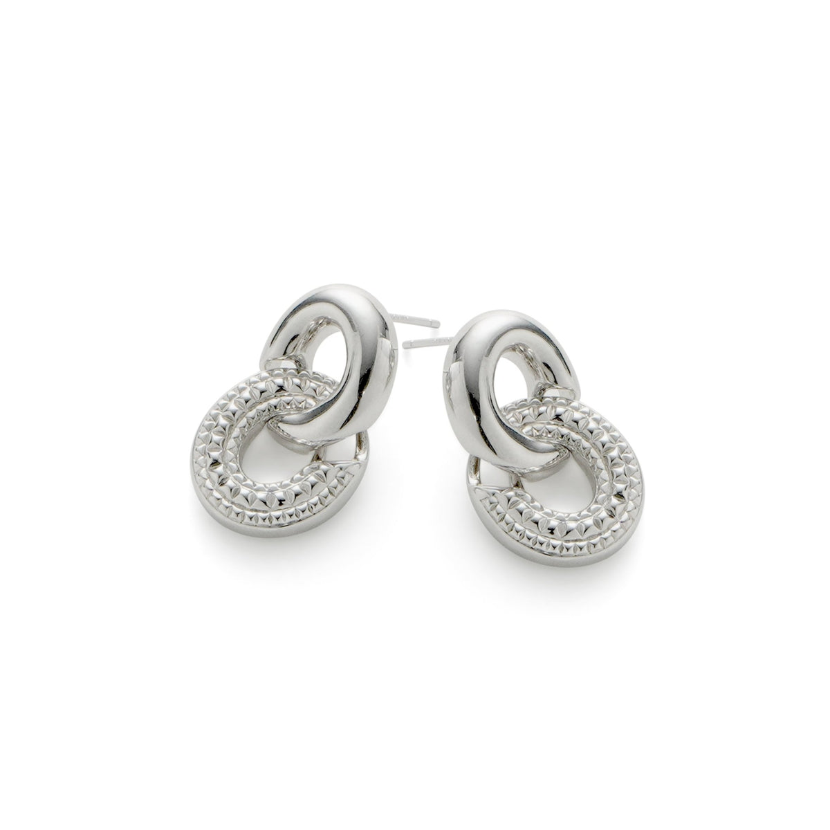 RSNY diamond pattern chain earrings - R2059A