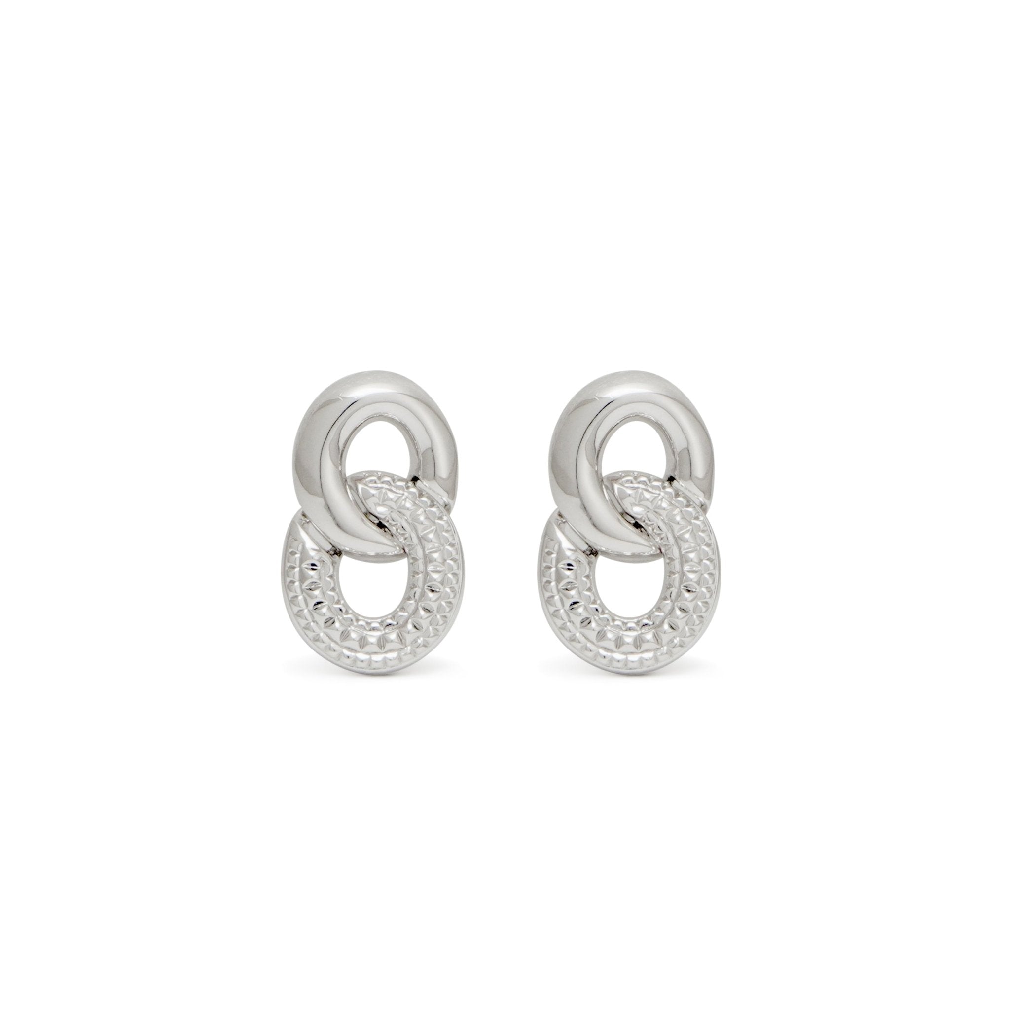 RSNY diamond pattern chain earrings - R2059A