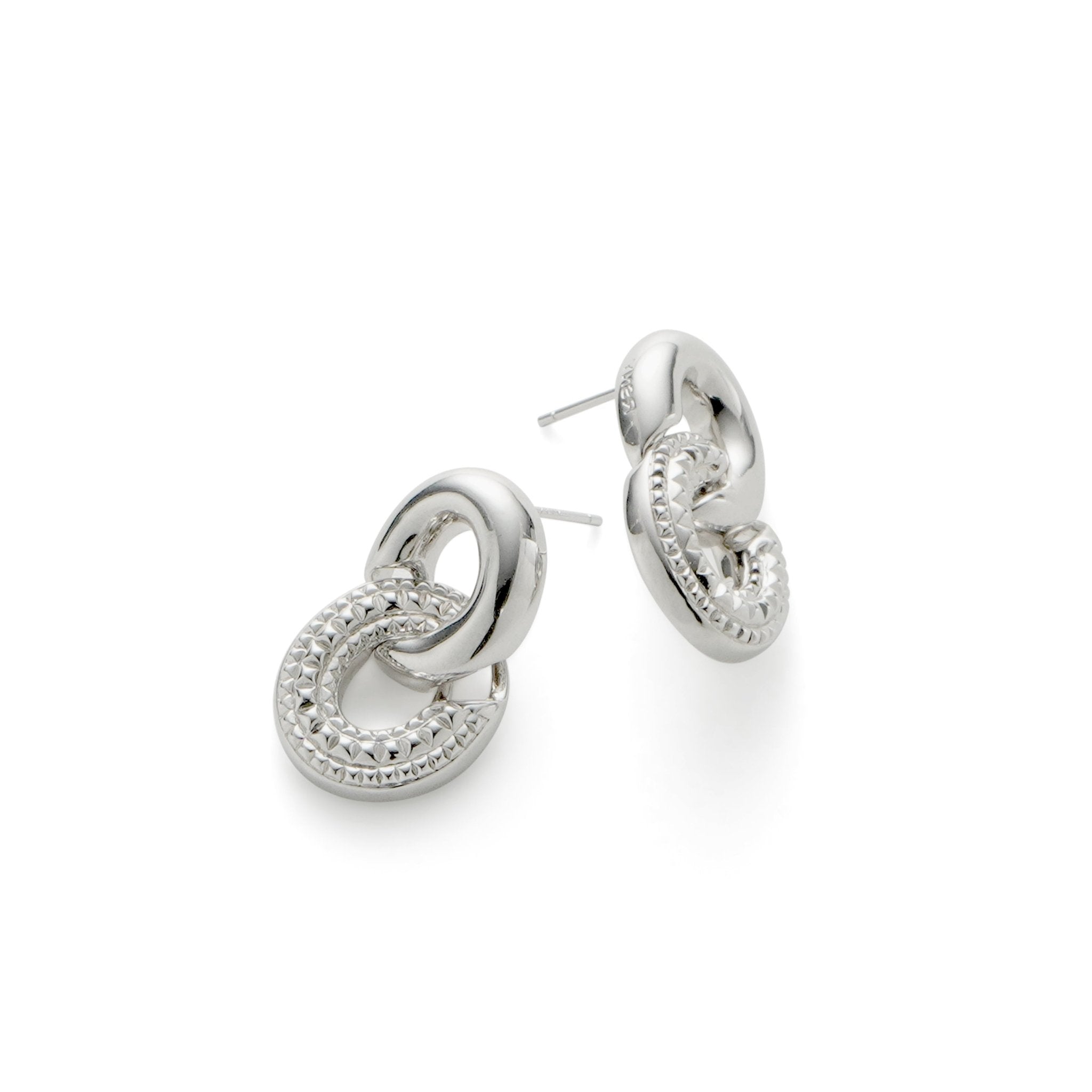 RSNY diamond pattern chain earrings - R2059A