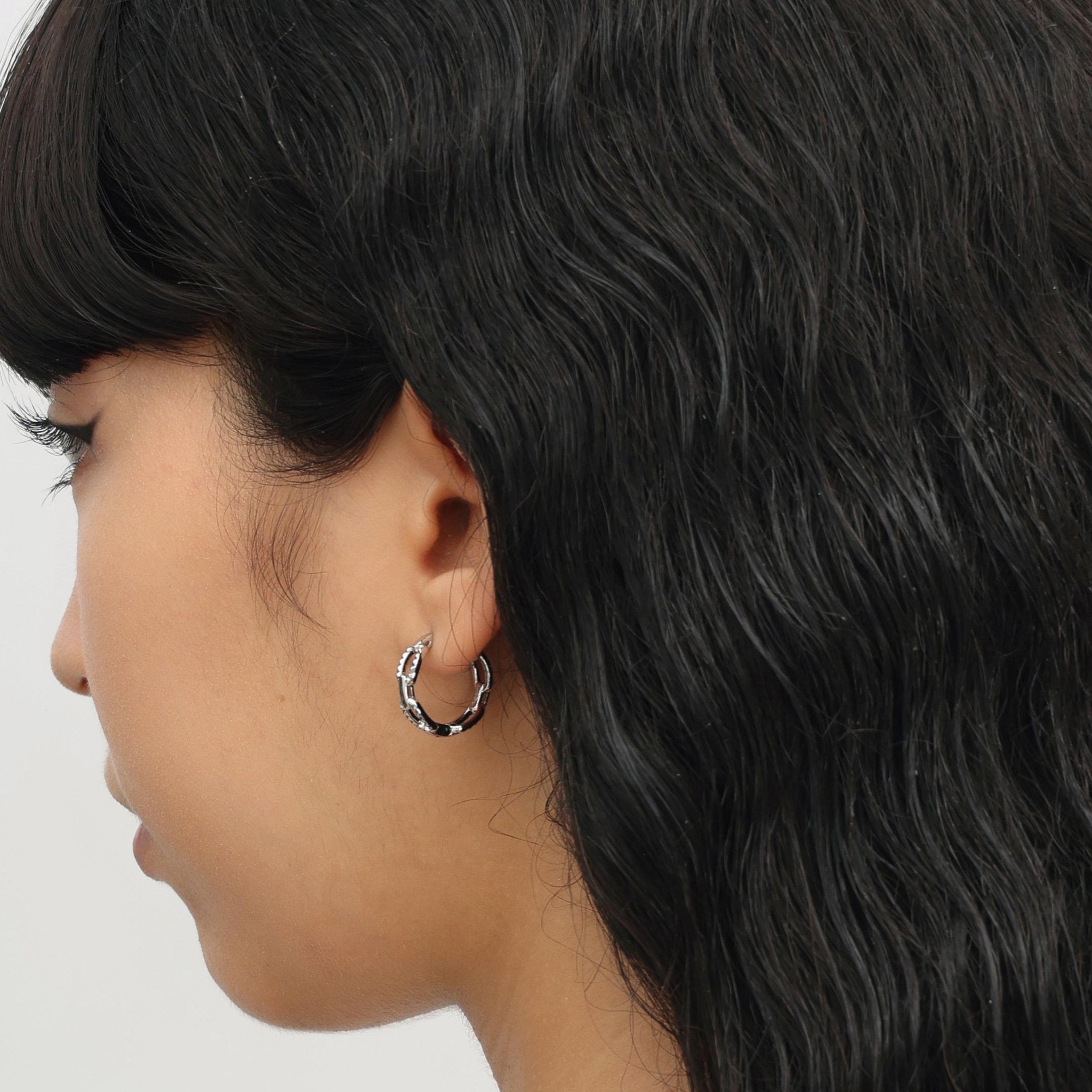 RSNY diamond pattern chain earrings - R2082A