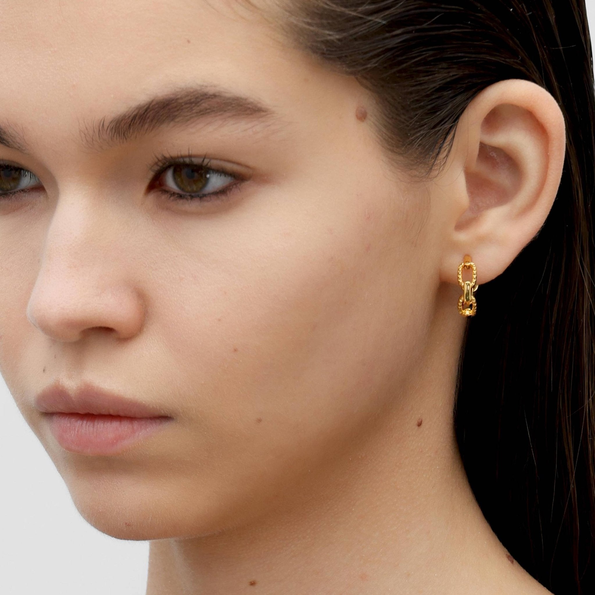 RSNY diamond pattern chain earrings - R2082B