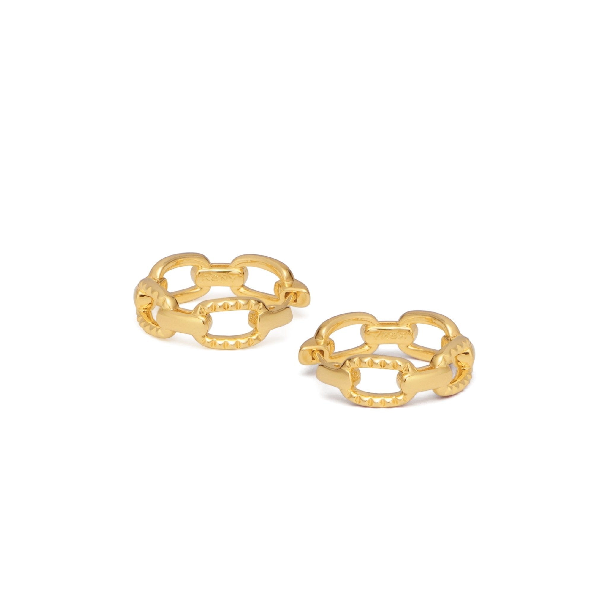 RSNY diamond pattern chain earrings - R2082B
