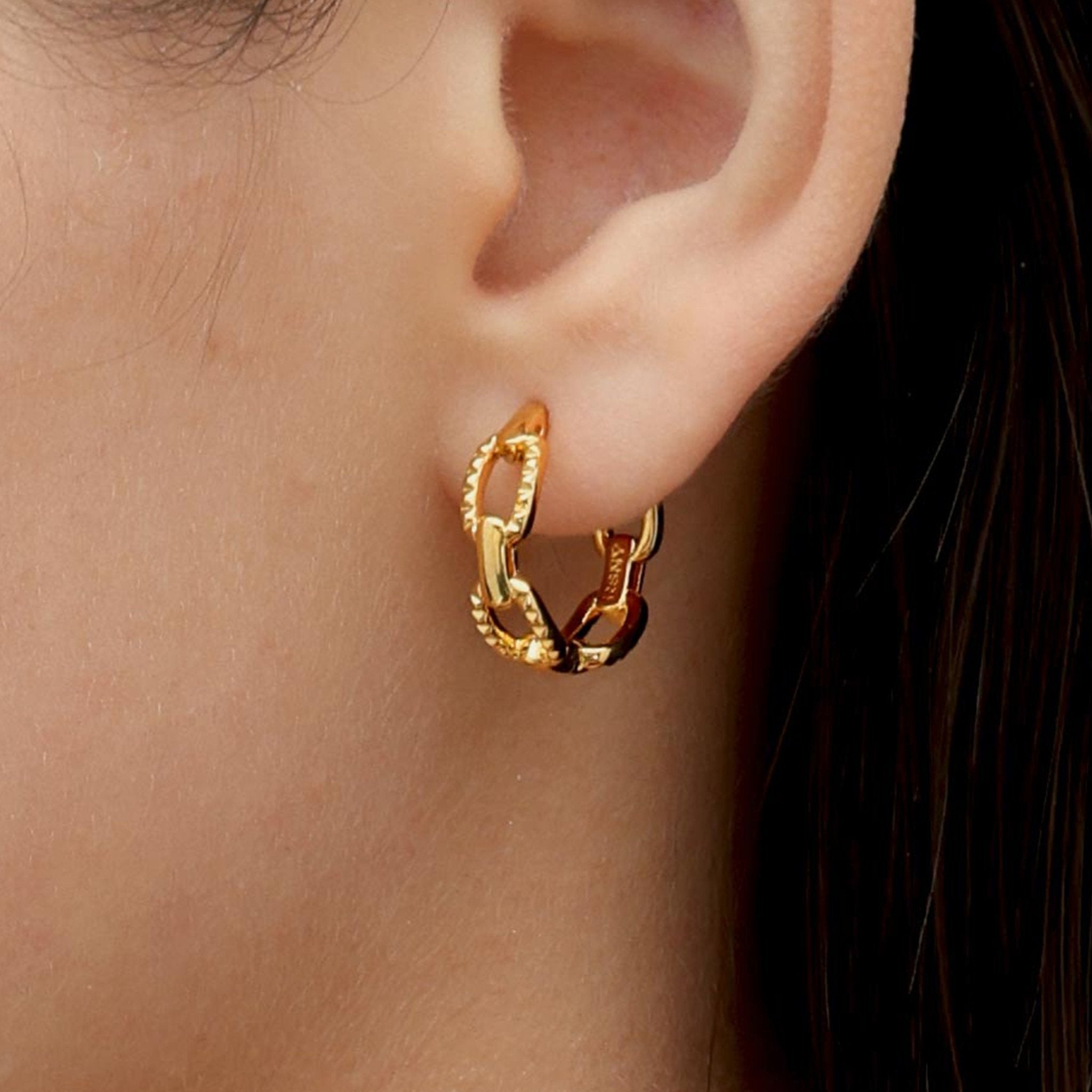 RSNY diamond pattern chain earrings - R2082B