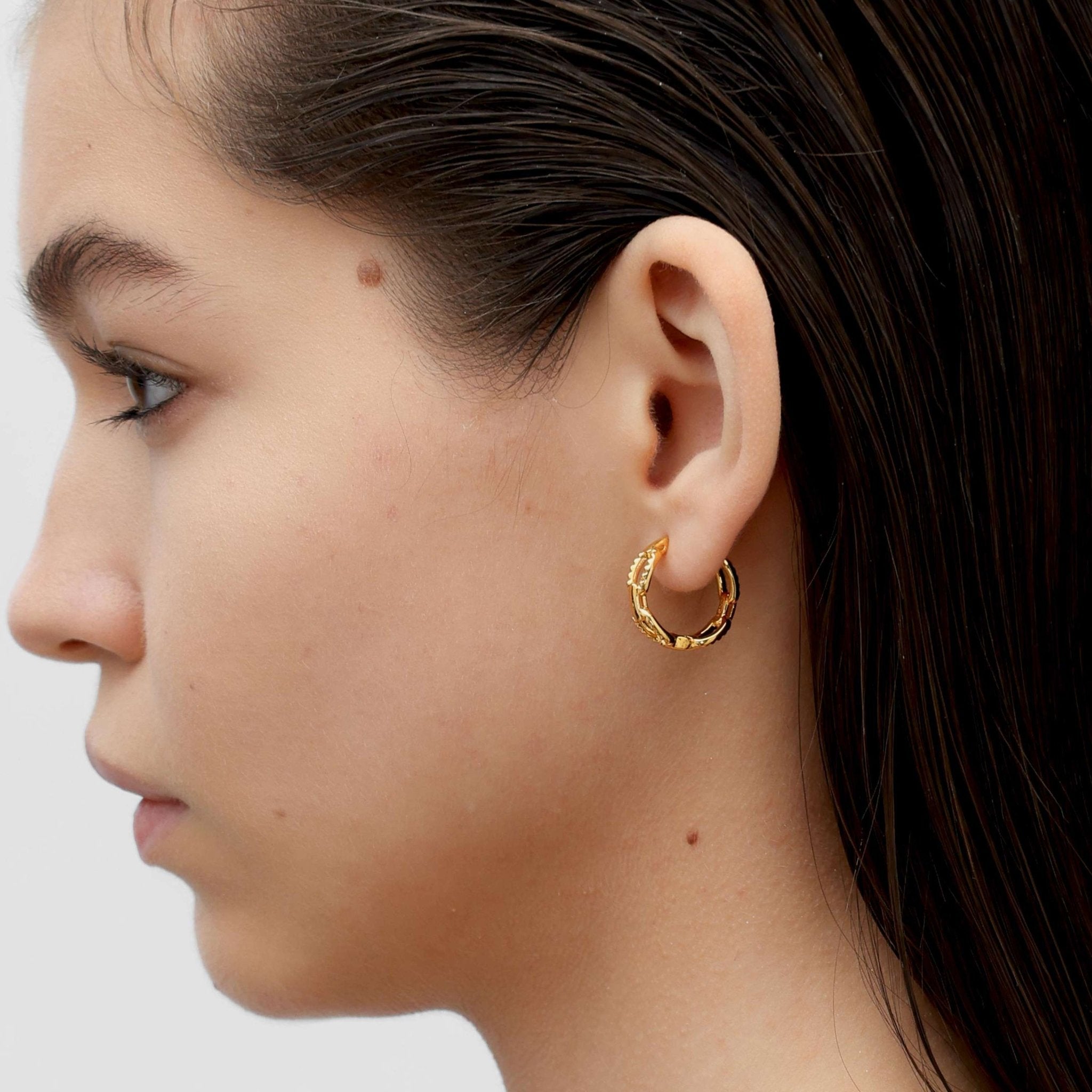 RSNY diamond pattern chain earrings - R2082B