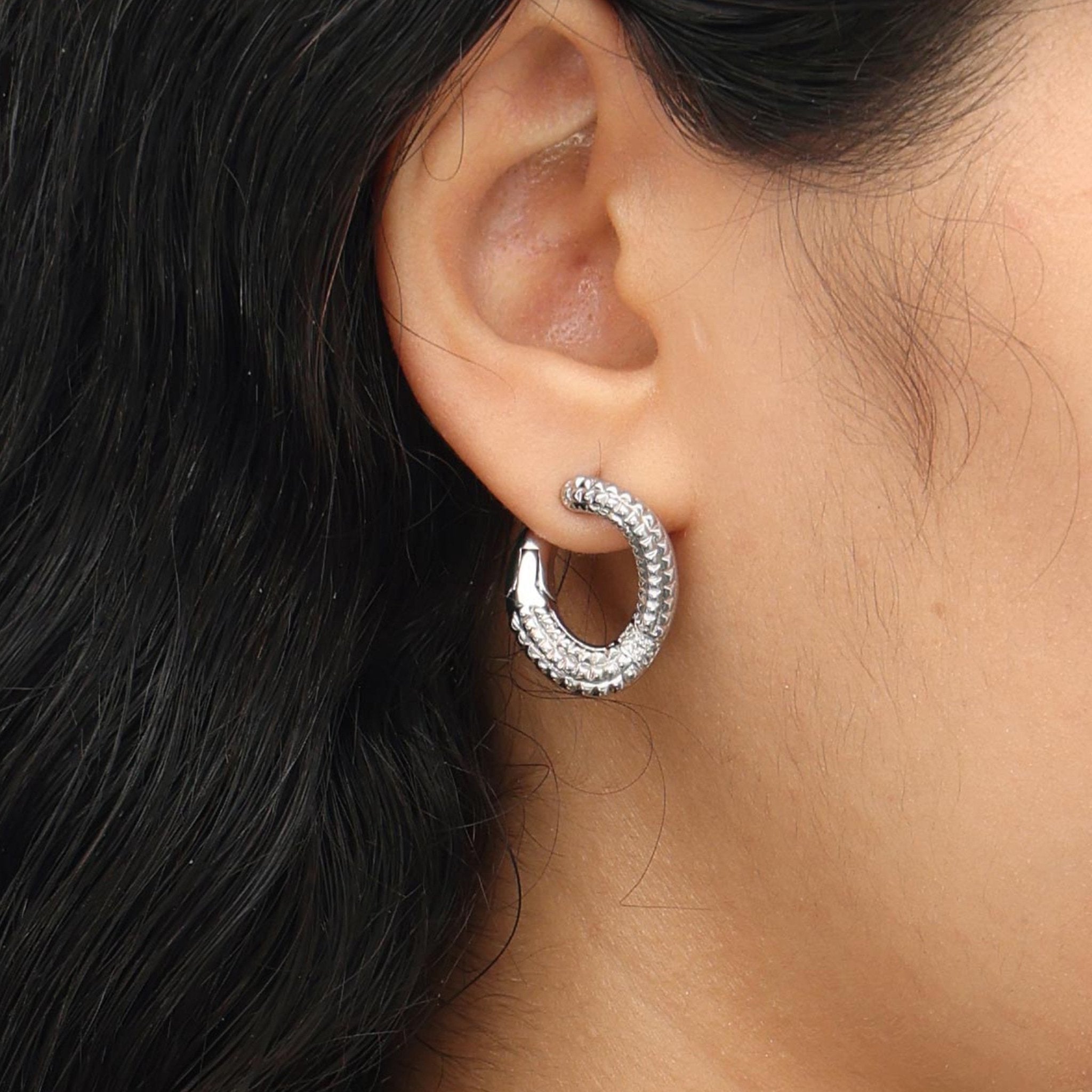 RSNY diamond pattern chain earrings - R2083A