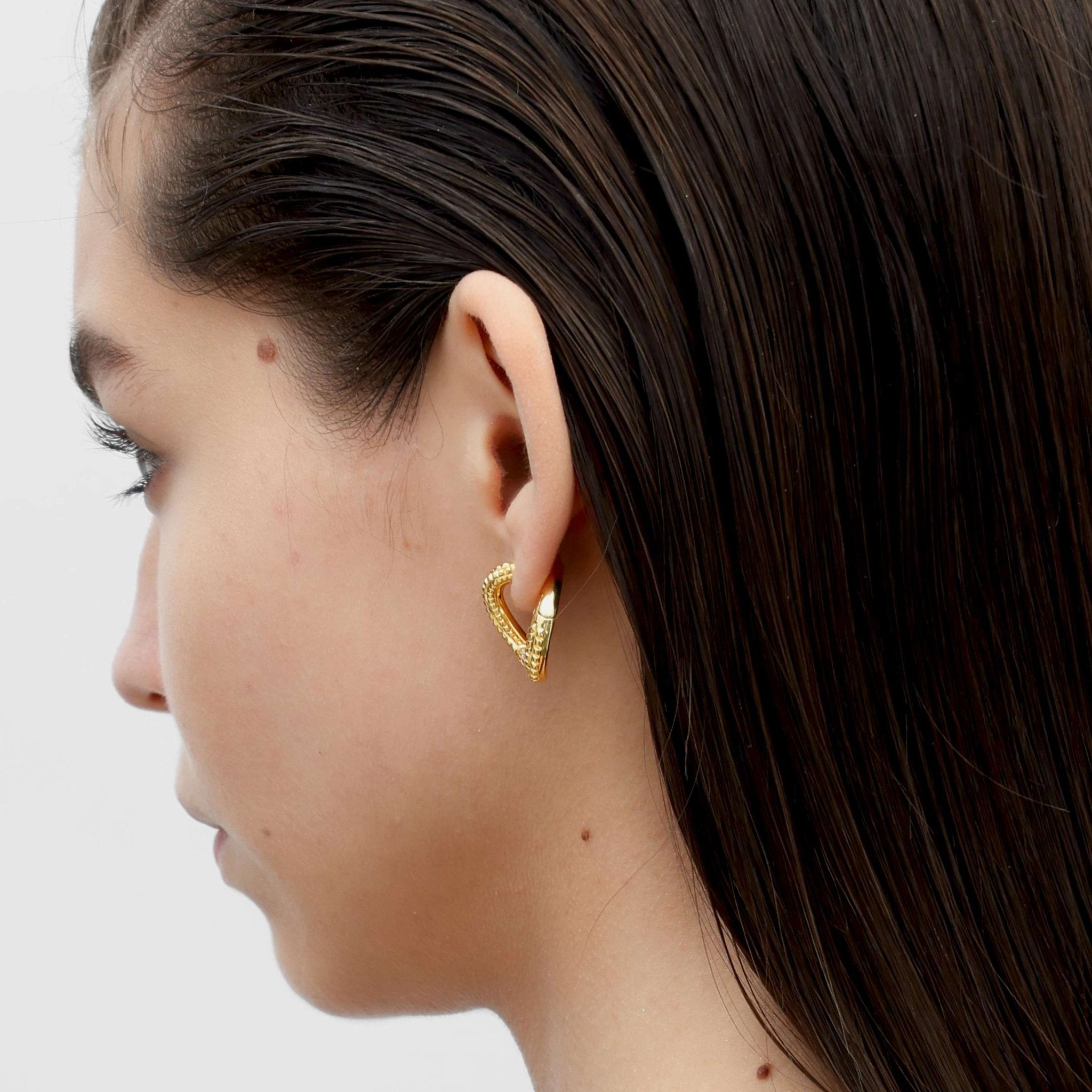 RSNY diamond pattern chain earrings - R2083B