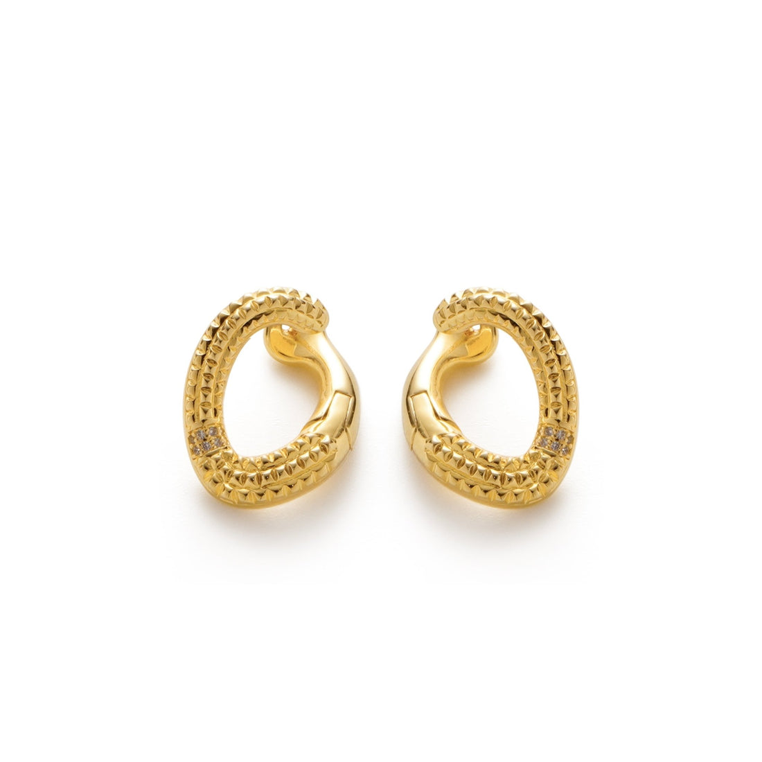RSNY diamond pattern chain earrings - R2083B