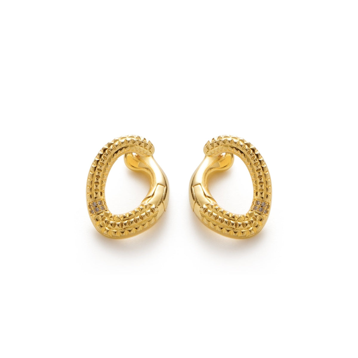 RSNY diamond pattern chain earrings - R2083B
