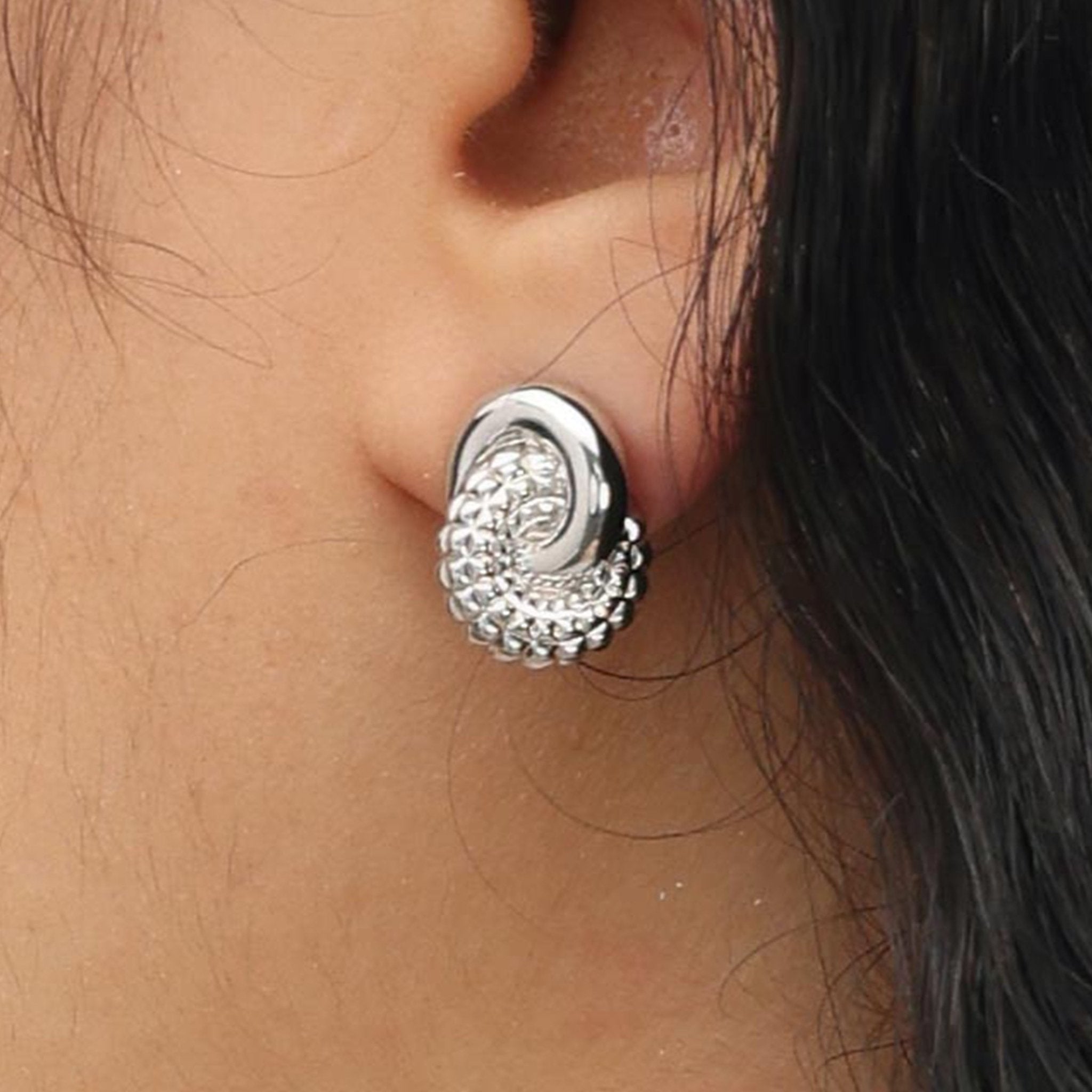 RSNY diamond pattern chain stud earring chain - R2026A