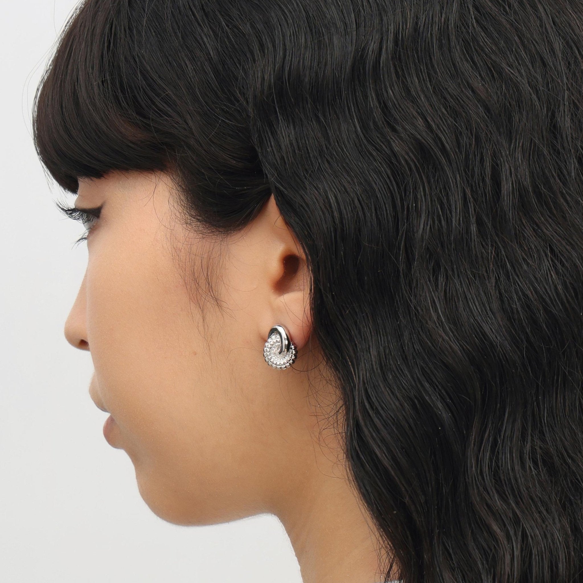 RSNY diamond pattern chain stud earring chain - R2026A