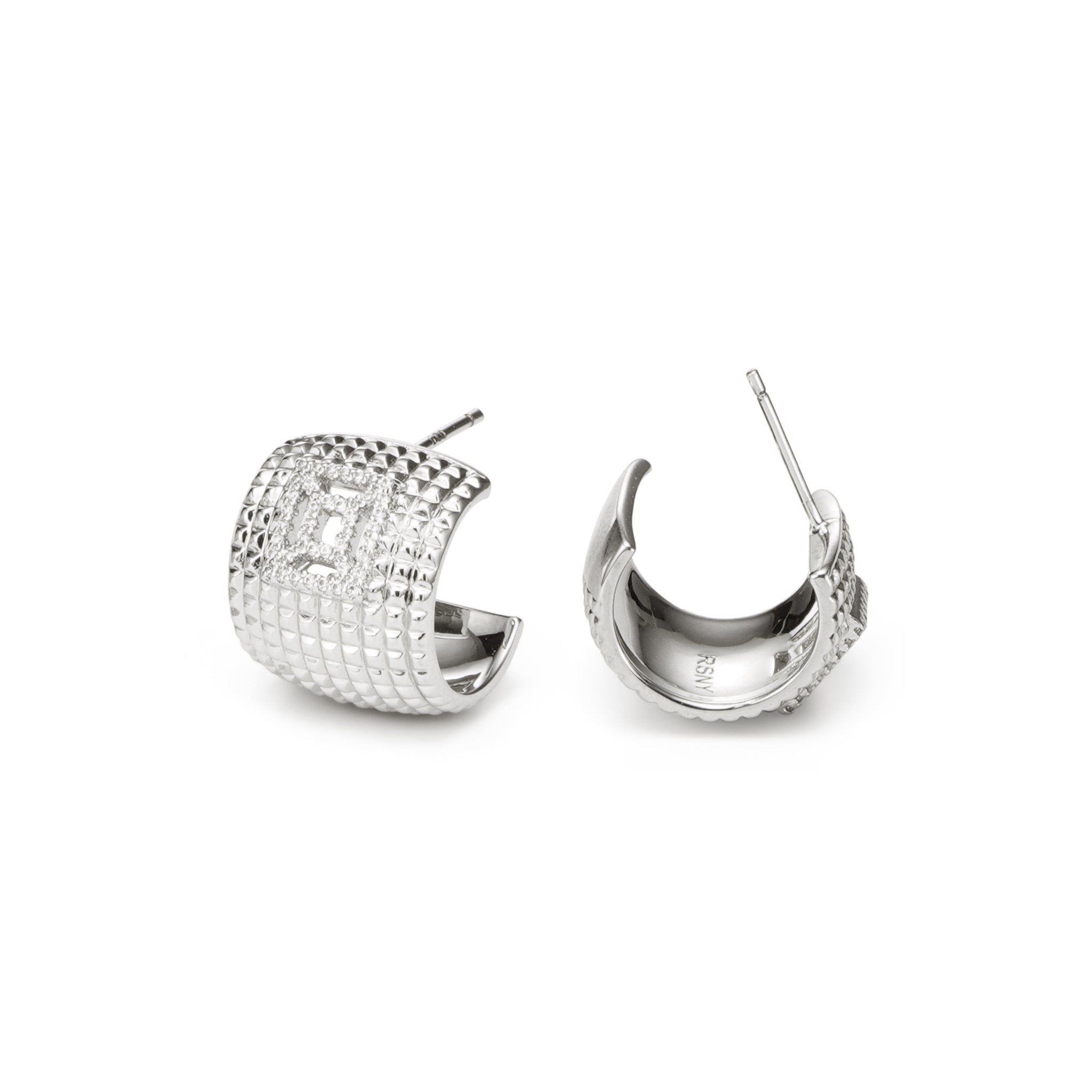 RSNY diamond pattern earrings - R2023A