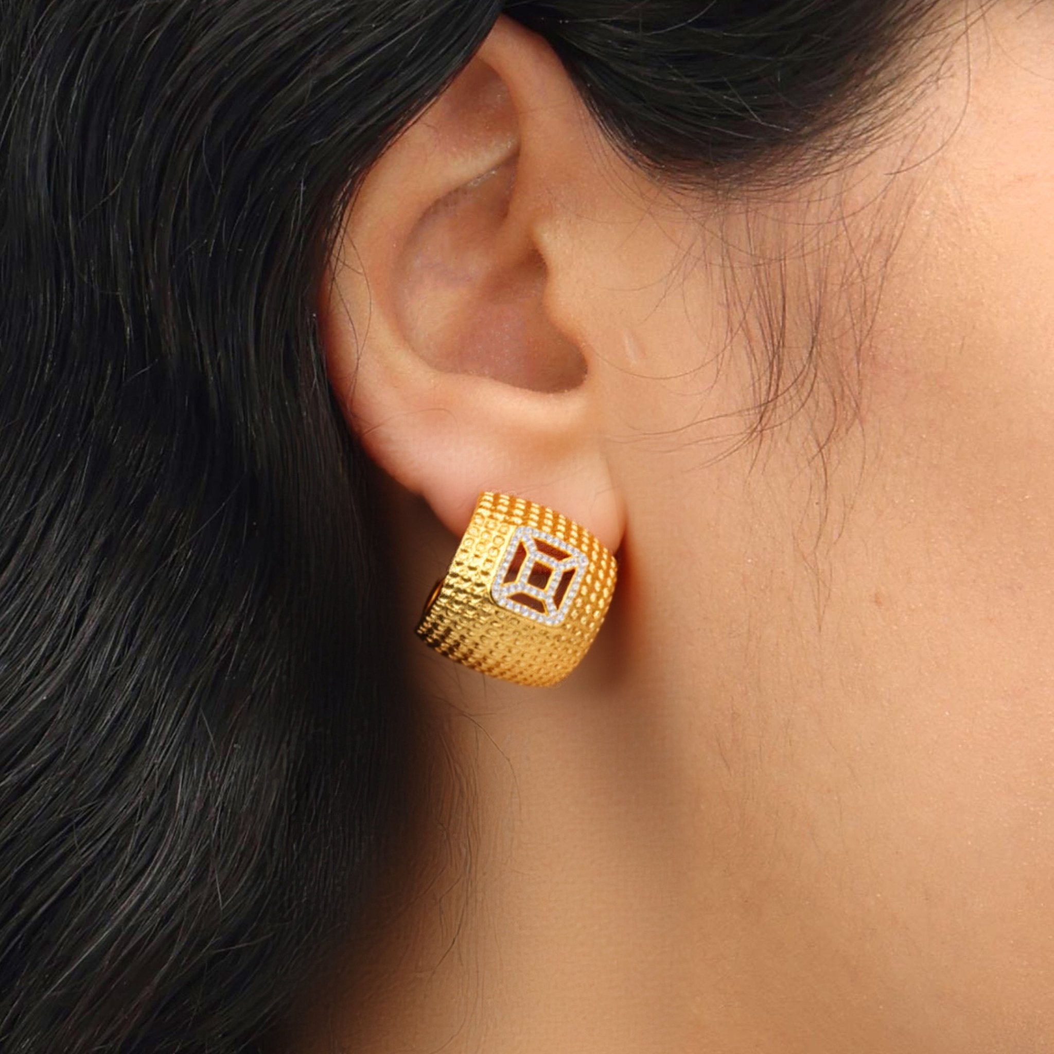 RSNY diamond pattern earrings - R2023B