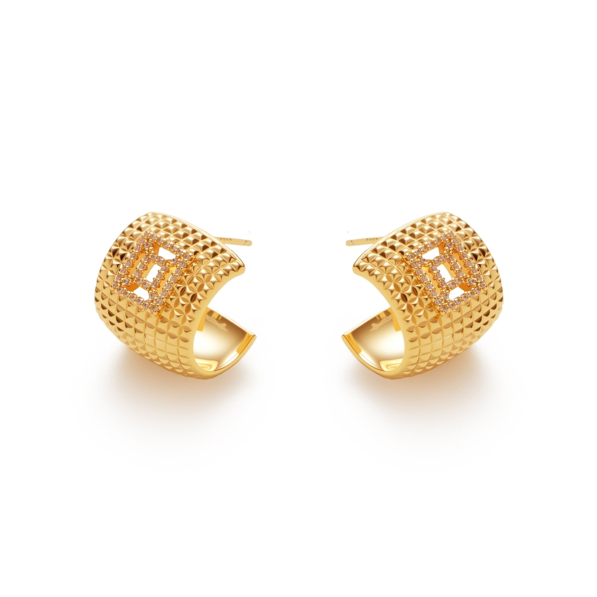RSNY diamond pattern earrings - R2023B