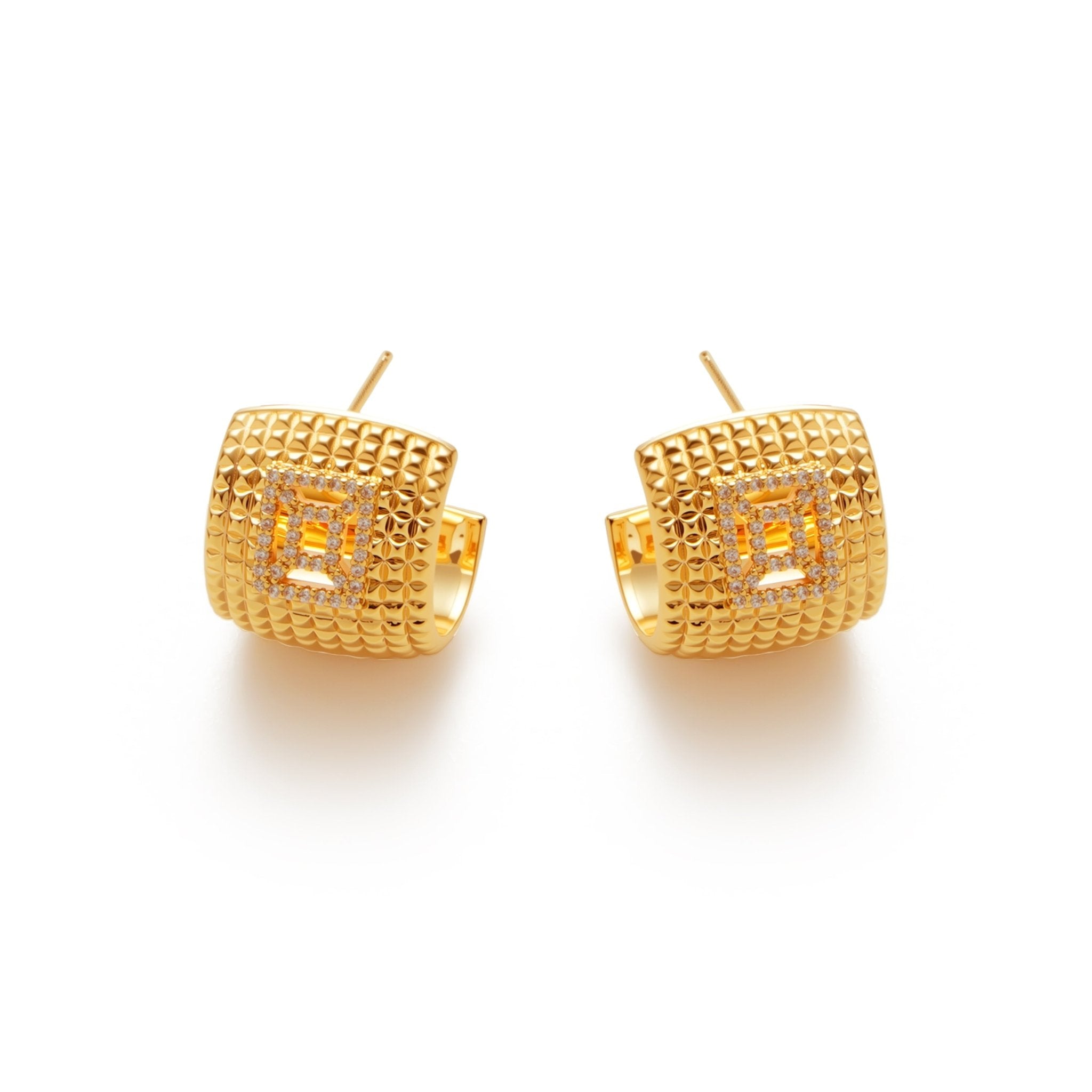 RSNY diamond pattern earrings - R2023B