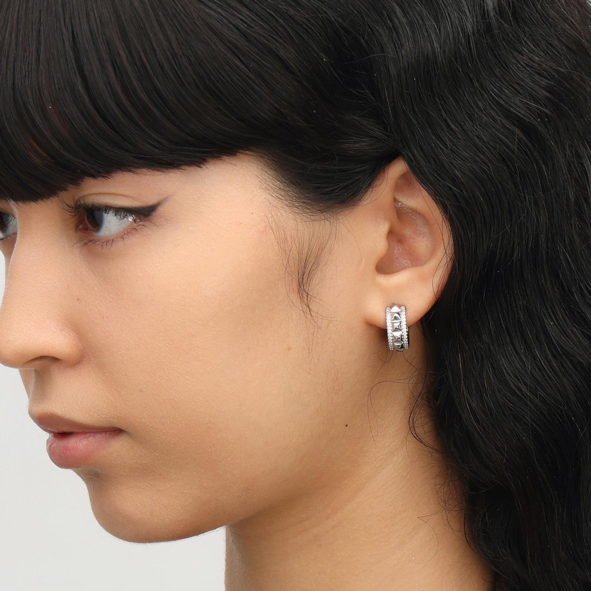RSNY diamond pattern earrings - R2098A