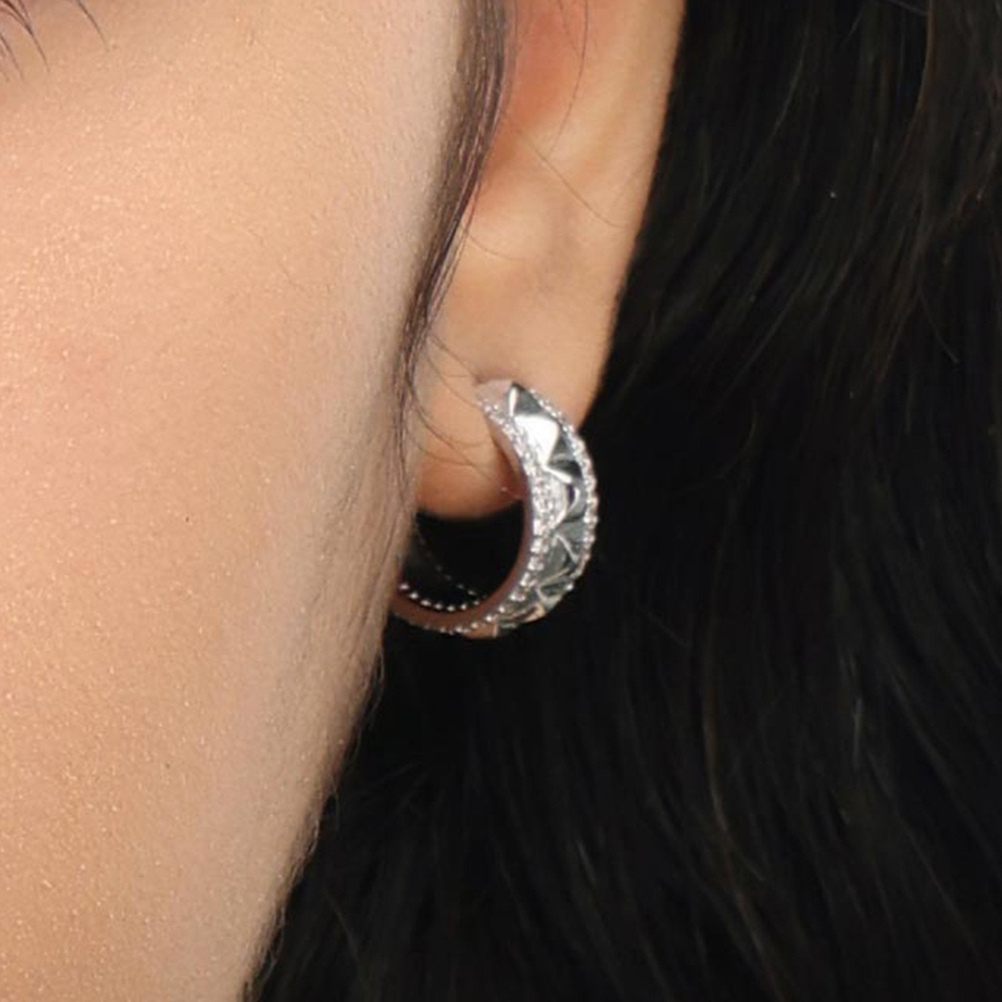 RSNY diamond pattern earrings - R2098A