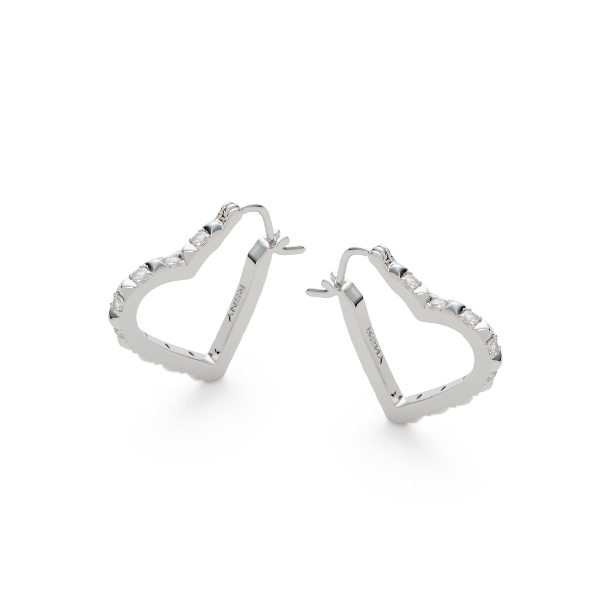 RSNY Diamond Pattern Heart Earrings - R2193A