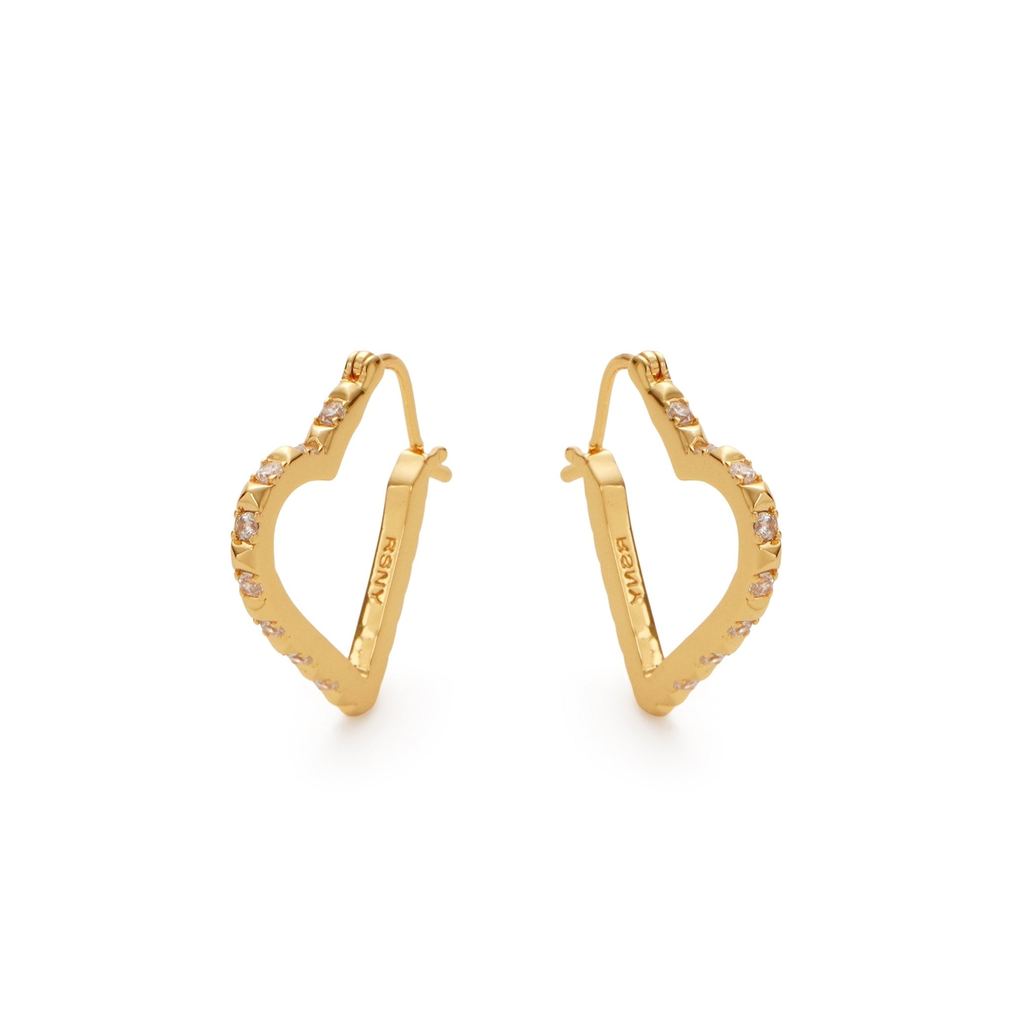 RSNY Diamond Pattern Heart Earrings - R2193B