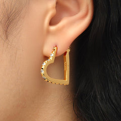 RSNY Diamond Pattern Heart Earrings - R2193B