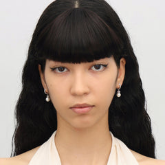 RSNY diamond pattern pearl earrings - R2065A