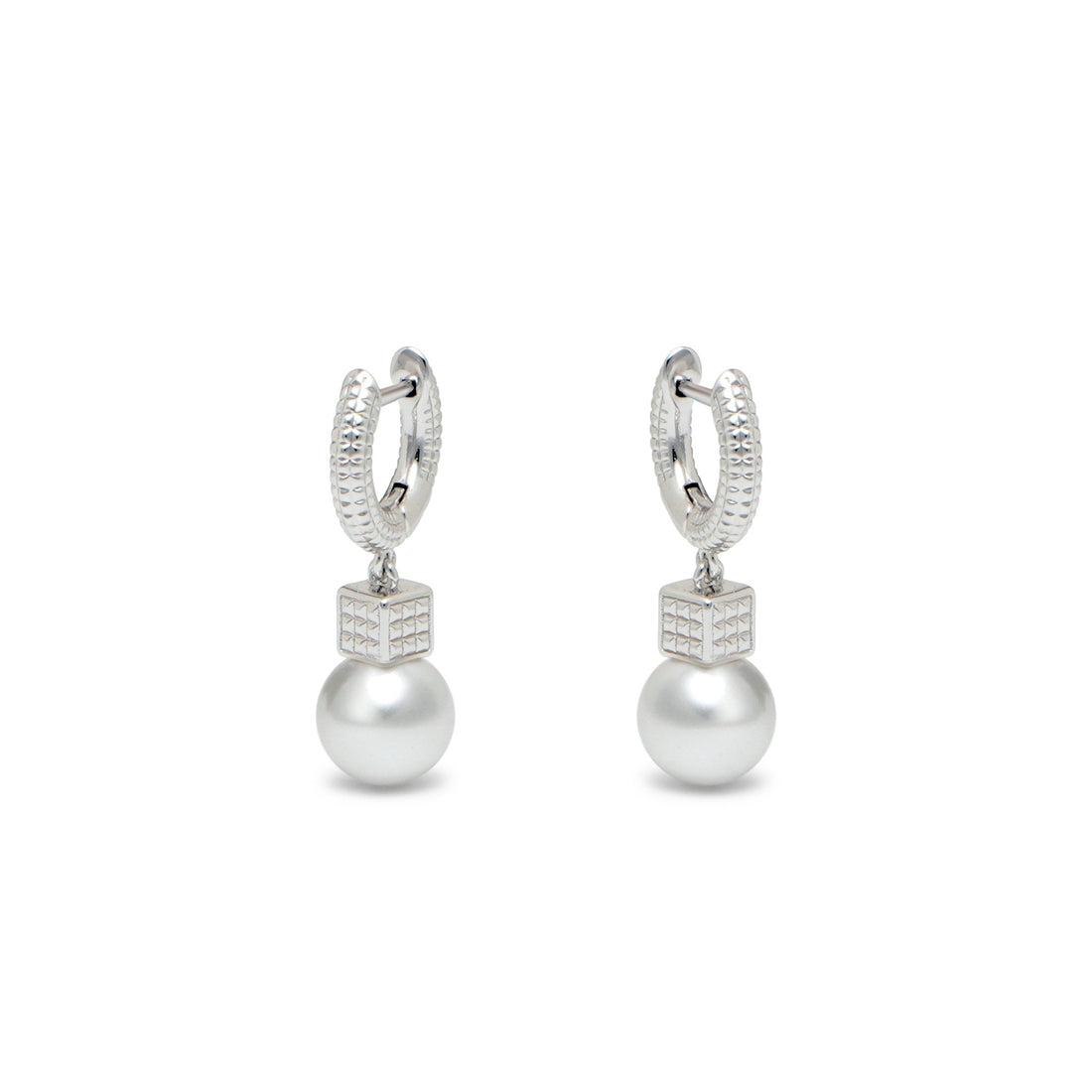 RSNY diamond pattern pearl earrings - R2065A