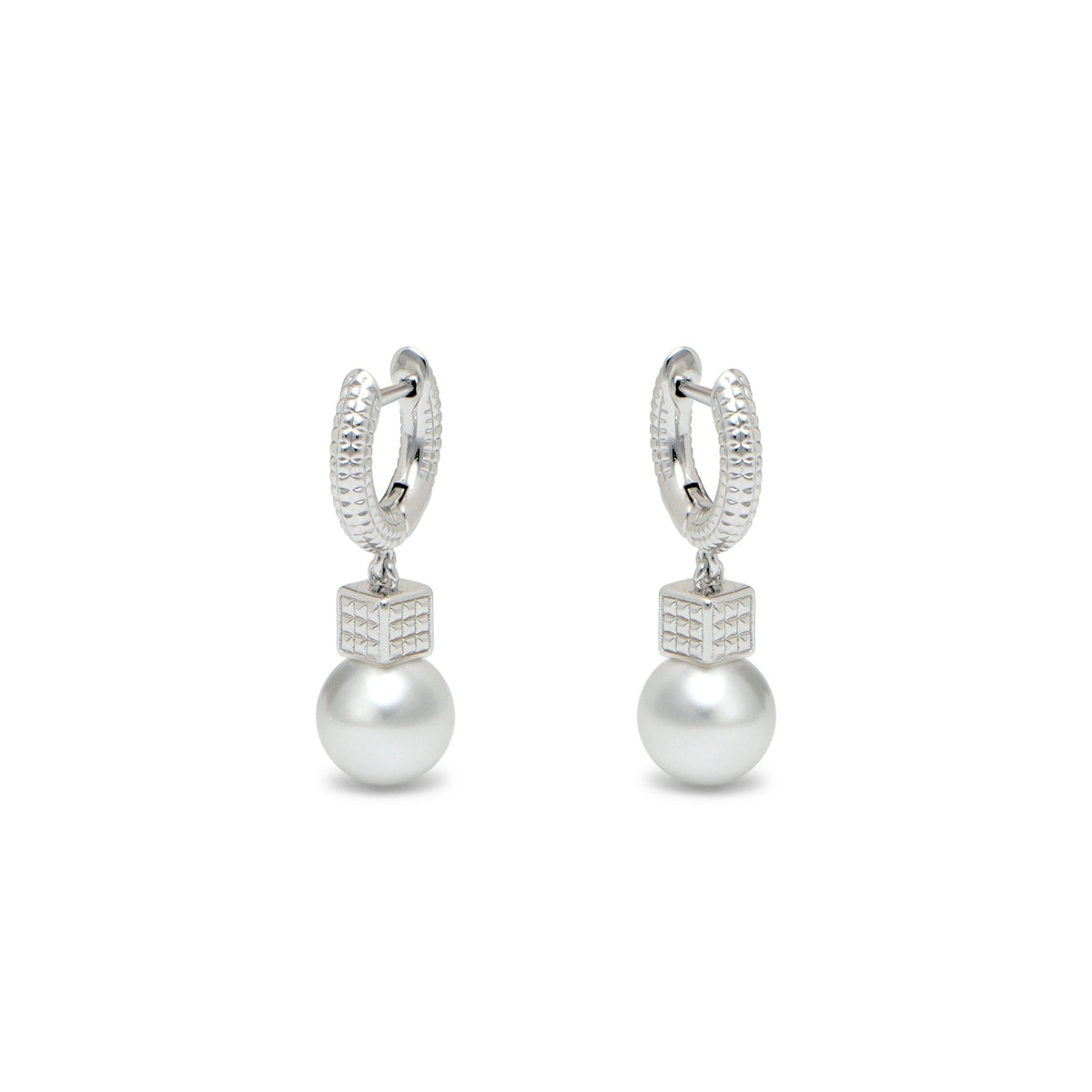 RSNY diamond pattern pearl earrings - R2065A