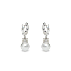RSNY diamond pattern pearl earrings - R2065A