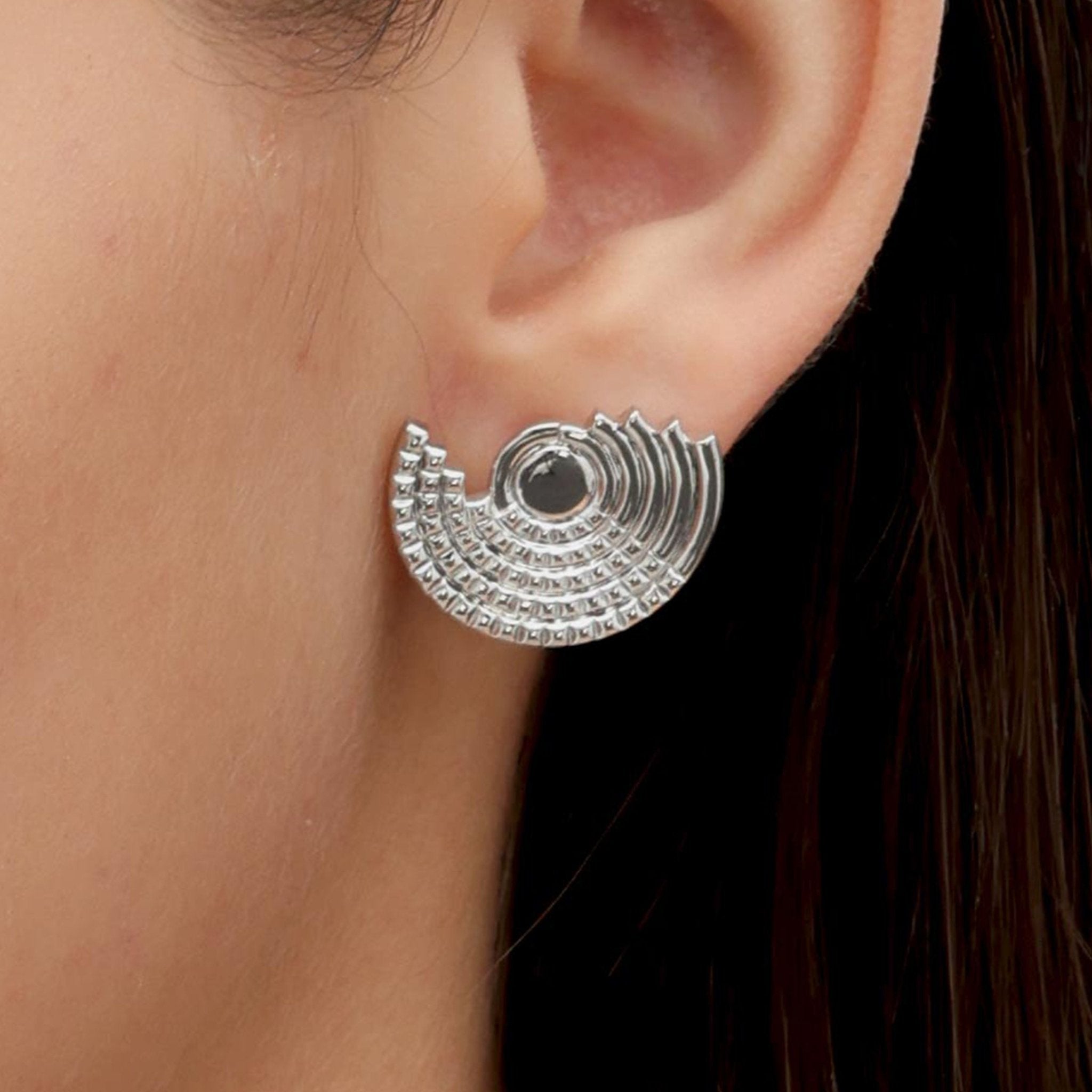 RSNY diamond pattern retro stud earrings - R2162A