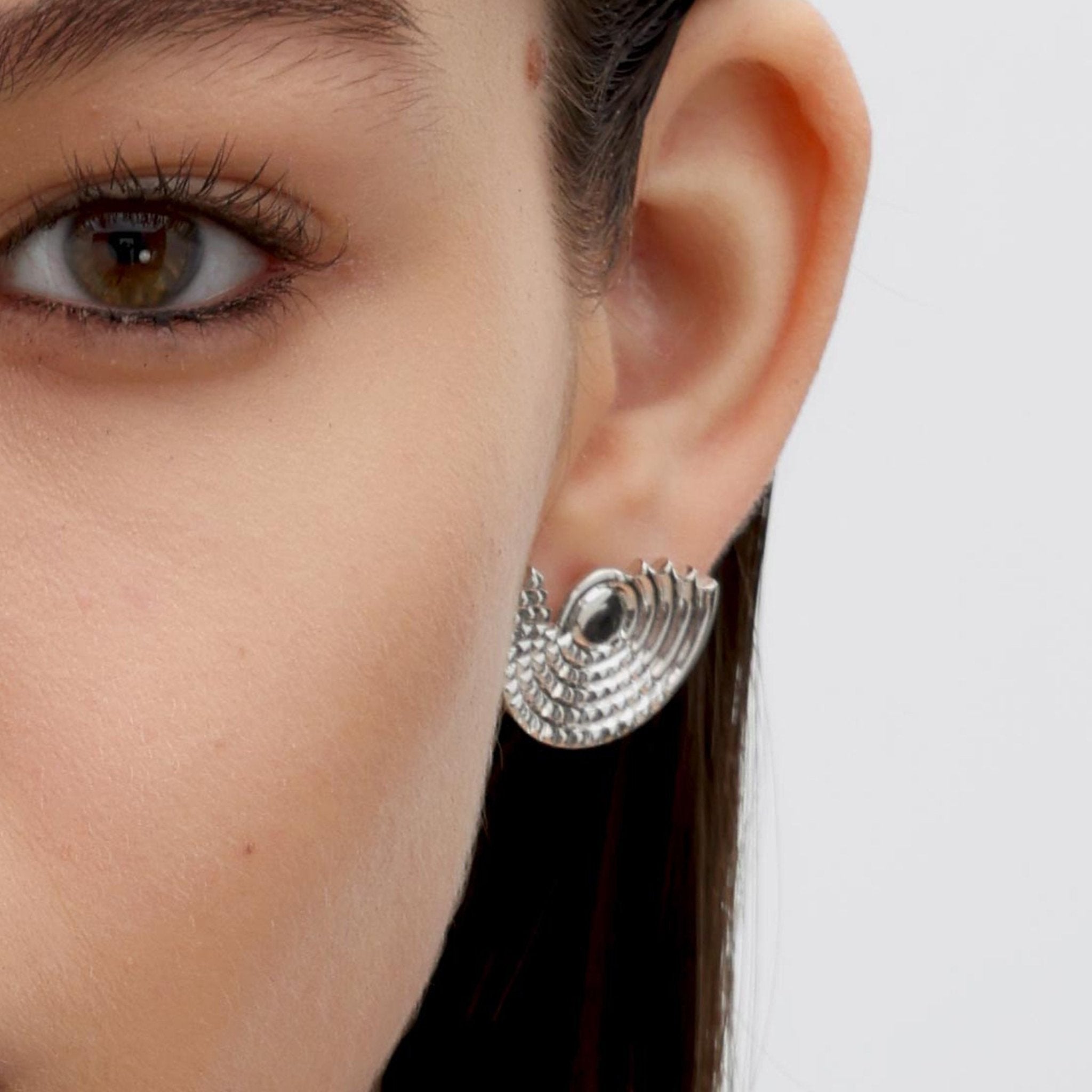 RSNY diamond pattern retro stud earrings - R2162A