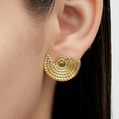 RSNY diamond pattern retro stud earrings - R2162B