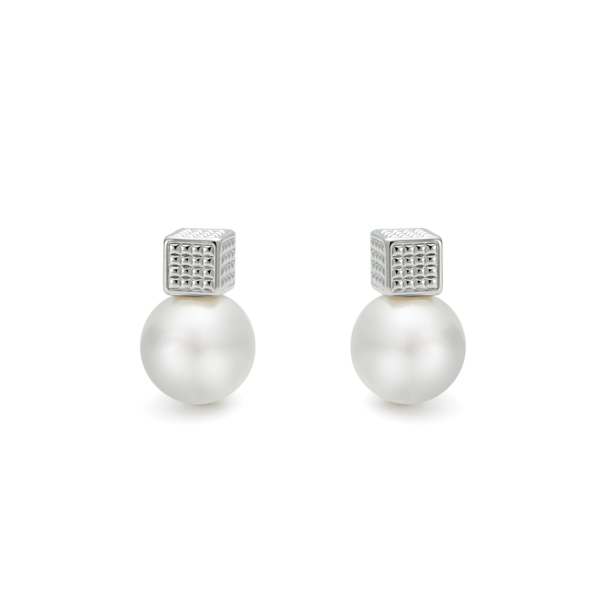 RSNY Diamond Pearl Stud Earrings - R2064A