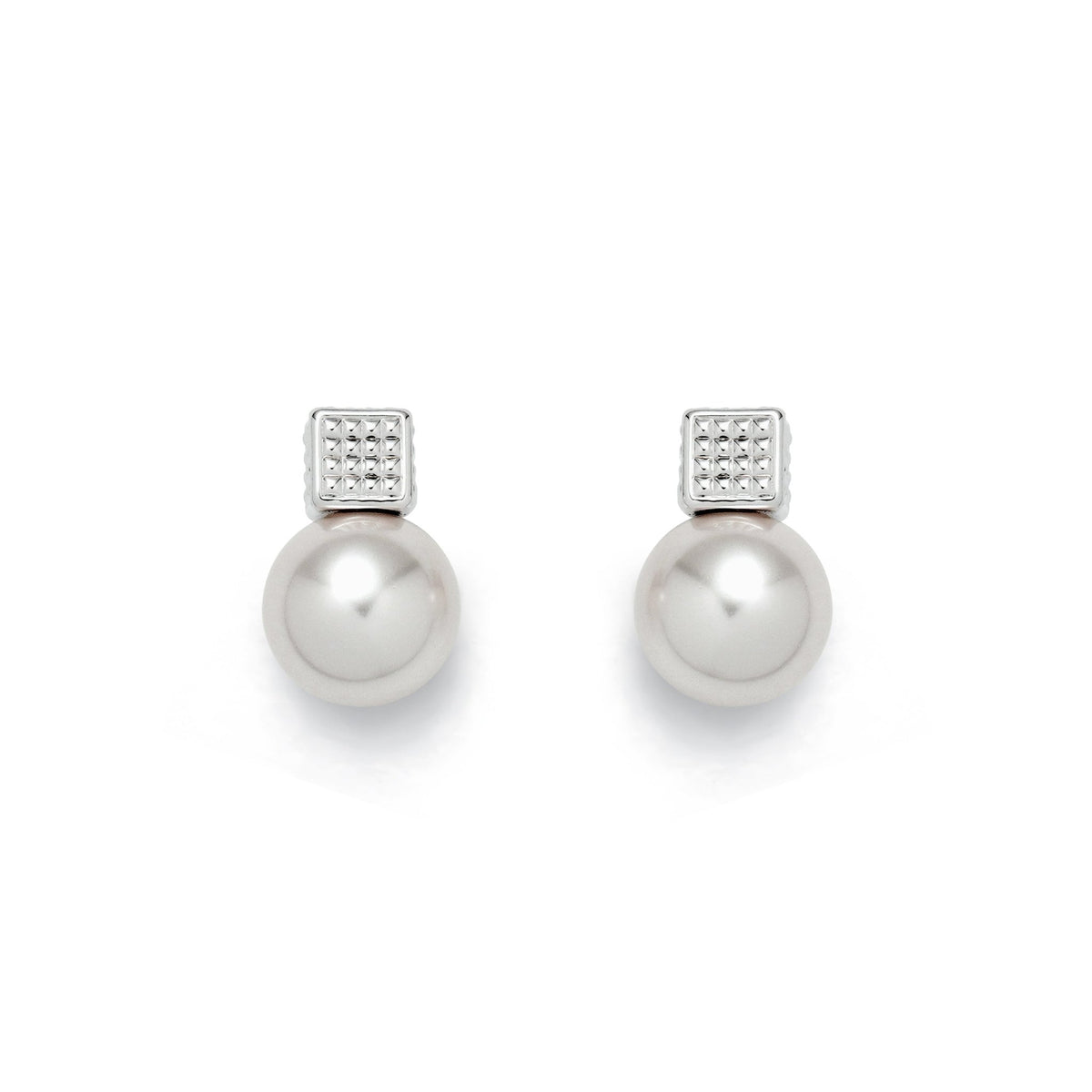 RSNY Diamond Pearl Stud Earrings - R2064A