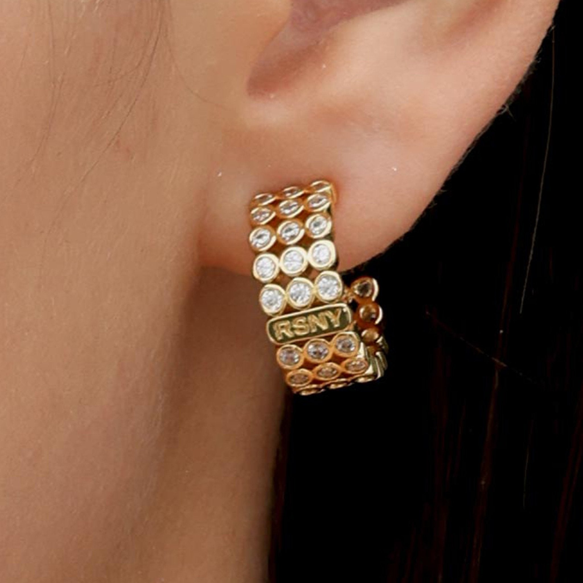 RSNY diamond shaped earrings - R1789B