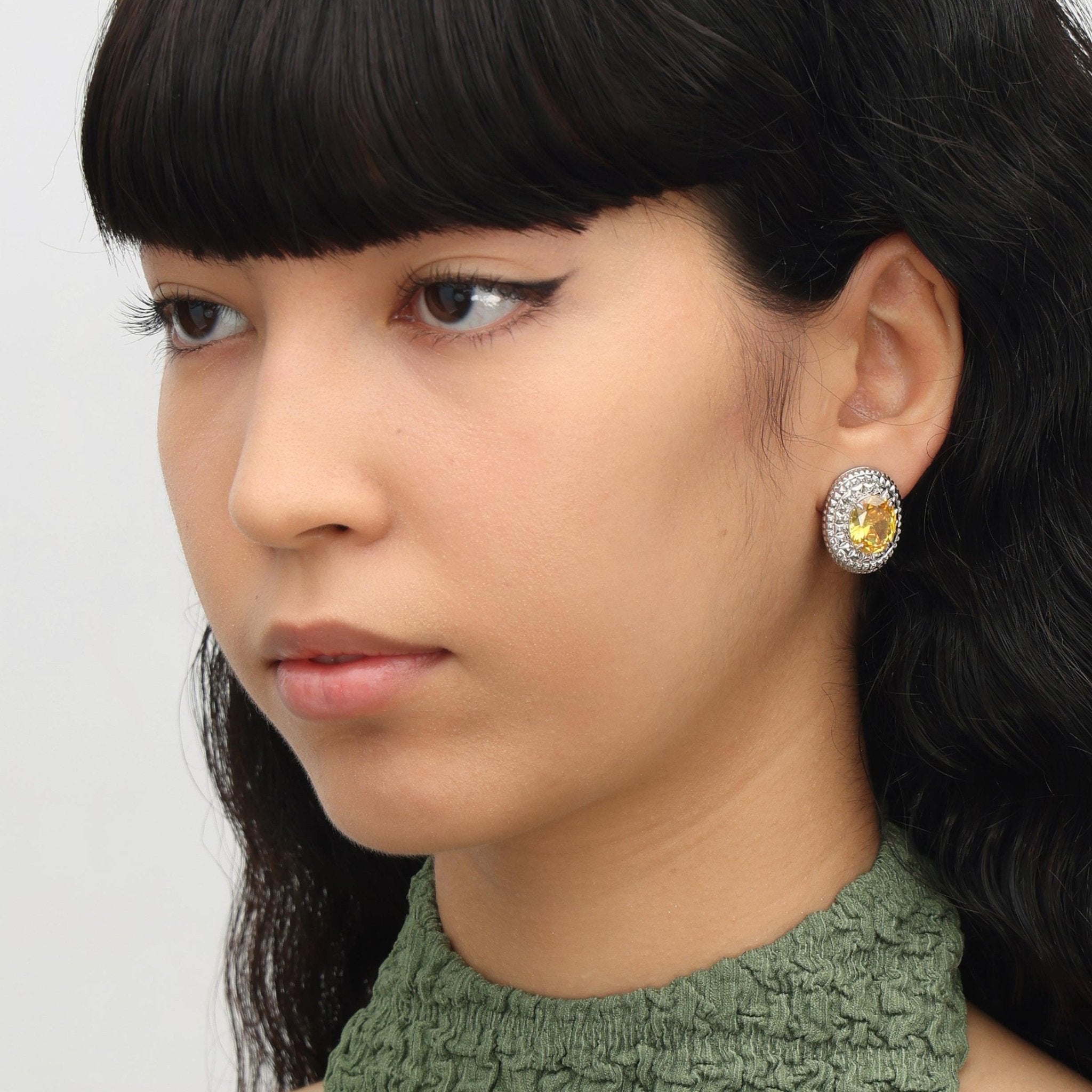 RSNY diamond texture stud earrings - R2063A