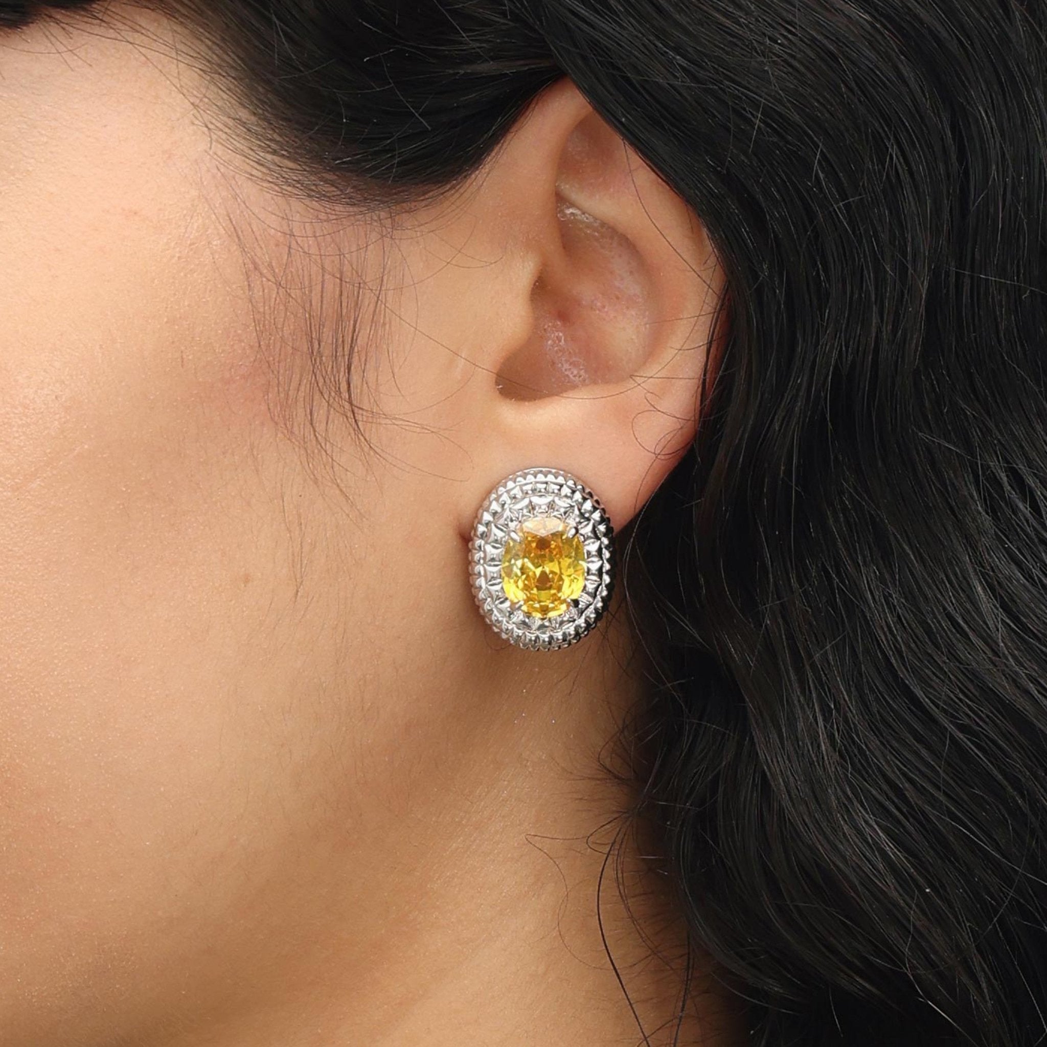 RSNY diamond texture stud earrings - R2063A