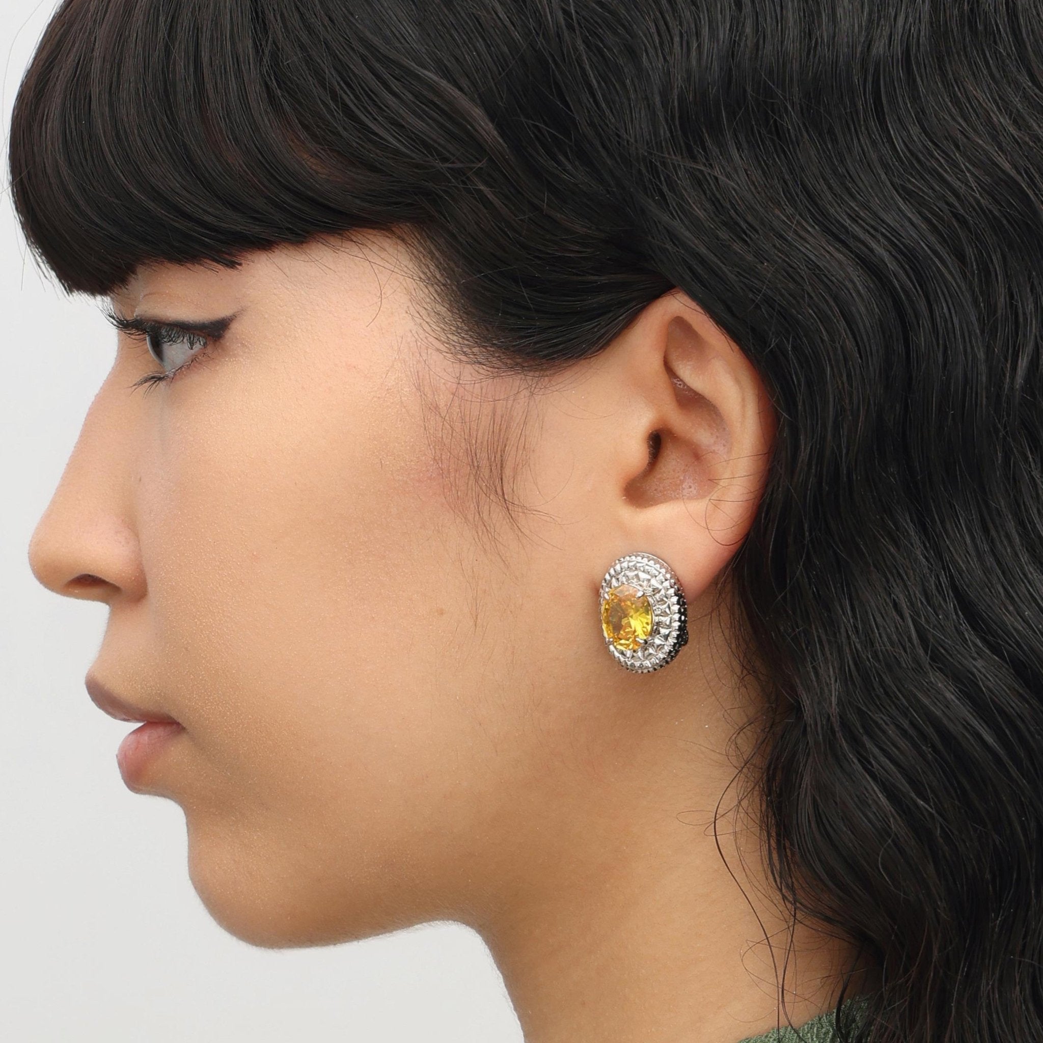 RSNY diamond texture stud earrings - R2063A