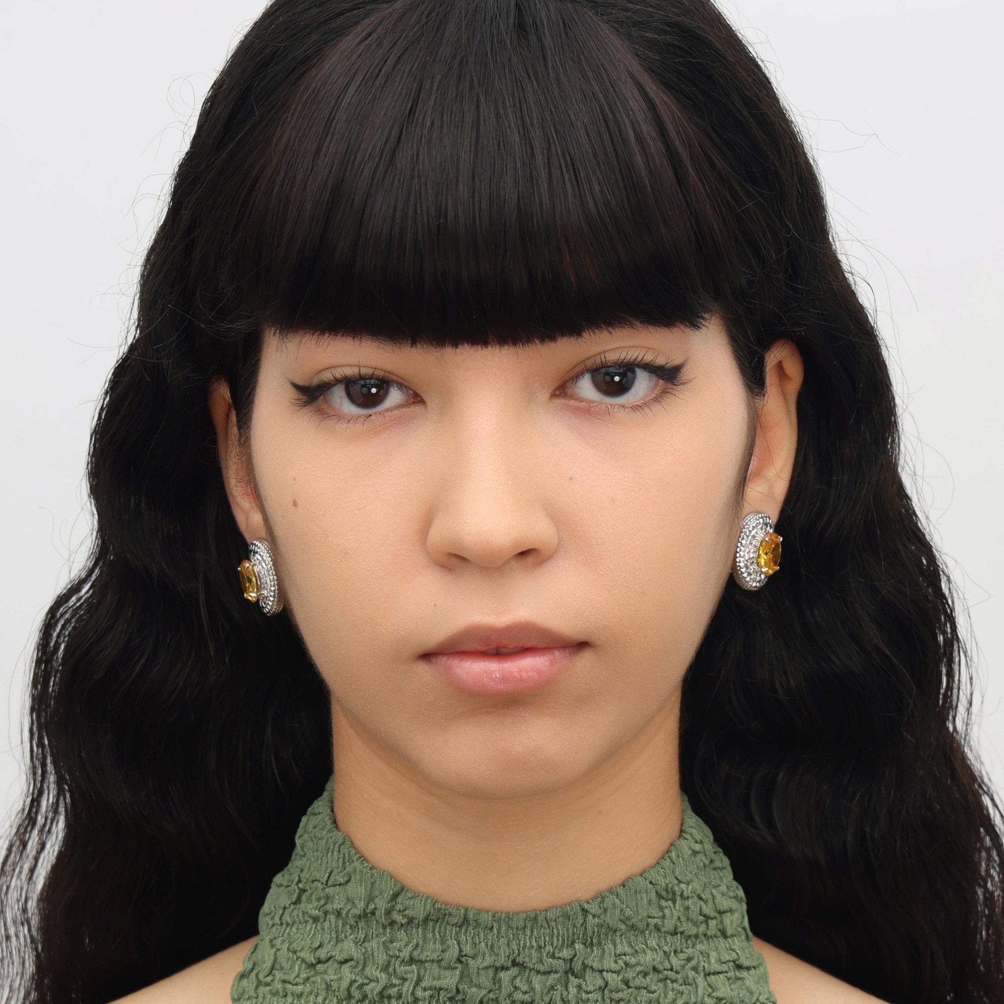 RSNY diamond texture stud earrings - R2063A