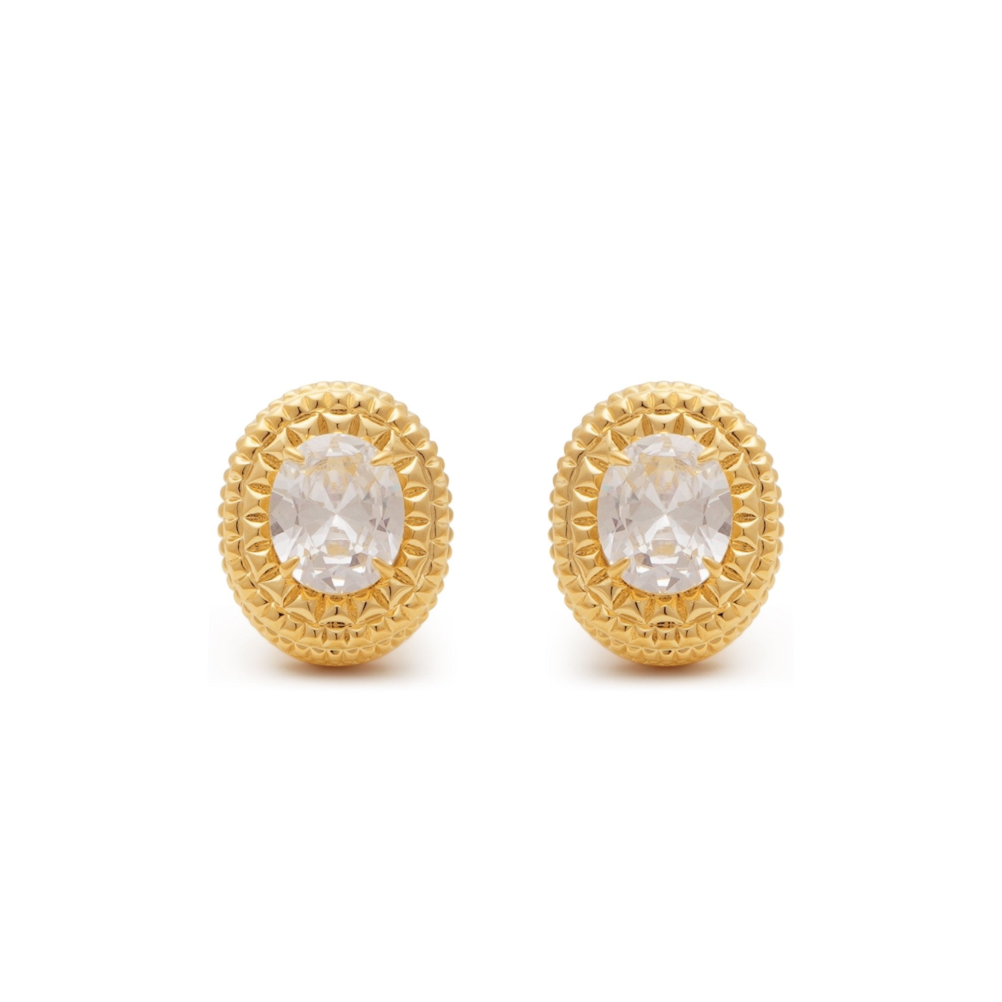RSNY diamond texture stud earrings - R2063B