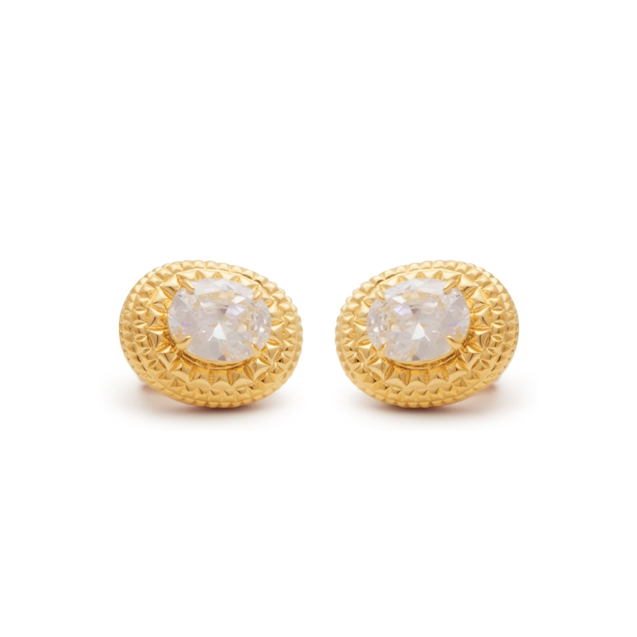 RSNY diamond texture stud earrings - R2063B