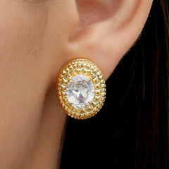 RSNY diamond texture stud earrings - R2063B