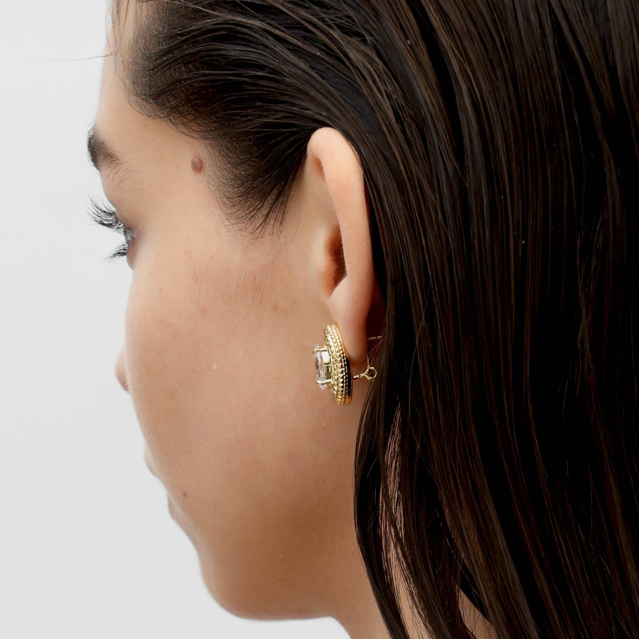 RSNY diamond texture stud earrings - R2063B