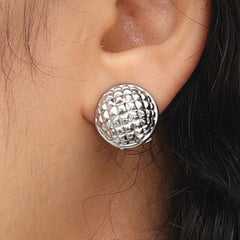 RSNY Diamond Textured Ball Earrings - R2021A