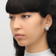 RSNY Diamond Textured Ball Earrings - R2021A