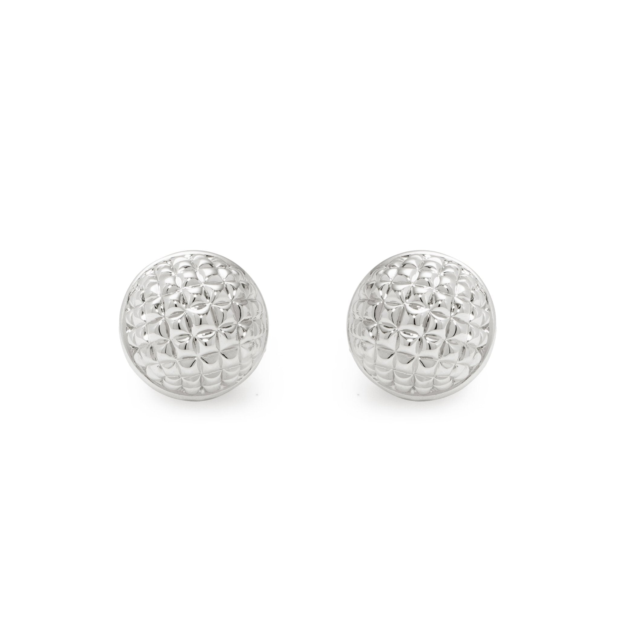 RSNY Diamond Textured Ball Earrings - R2021A