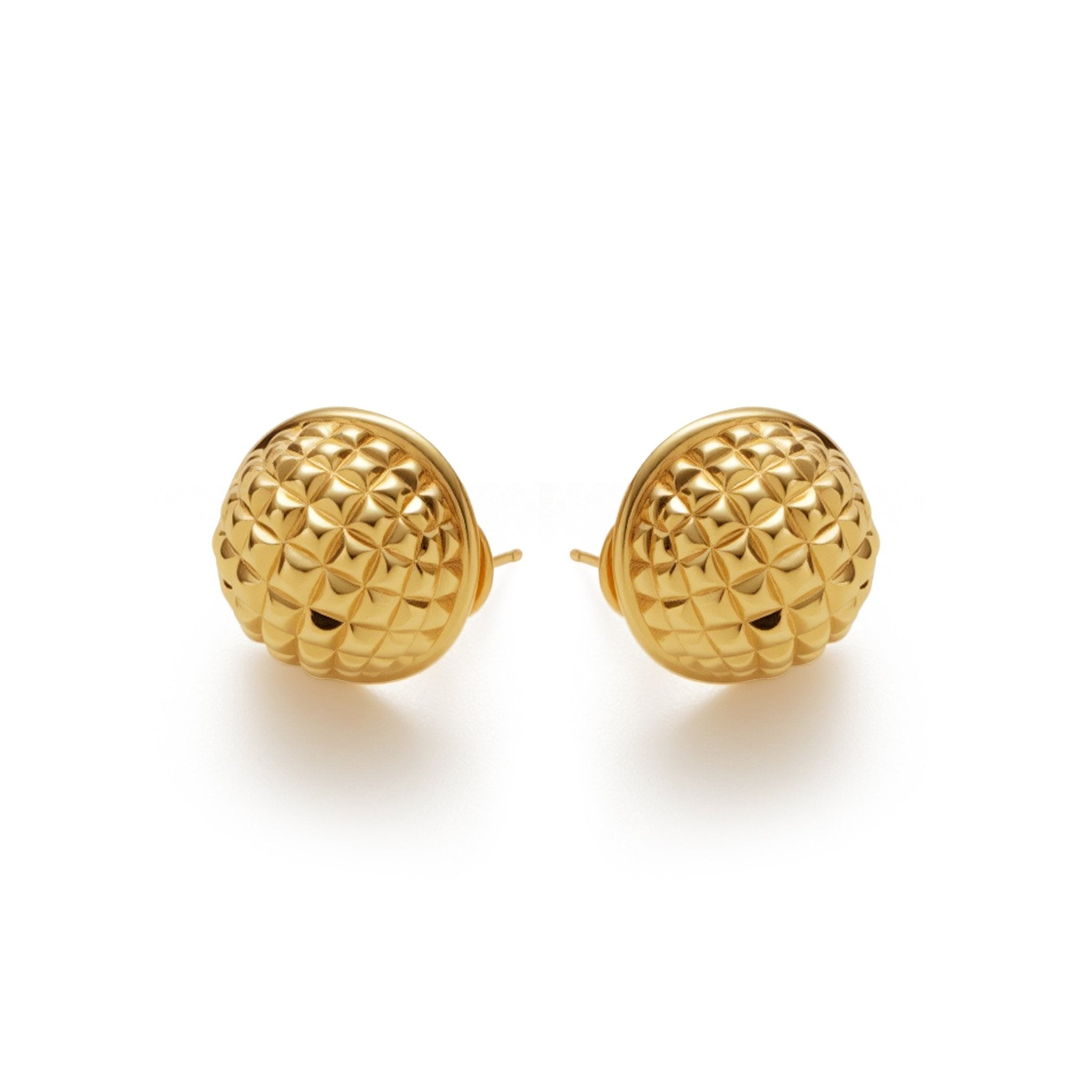 RSNY Diamond Textured Ball Earrings - R2021B