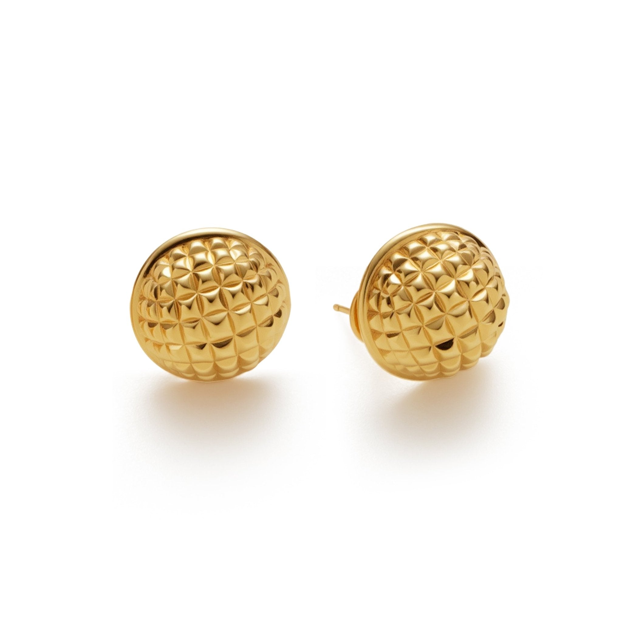 RSNY Diamond Textured Ball Earrings - R2021B