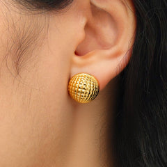 RSNY Diamond Textured Ball Earrings - R2021B