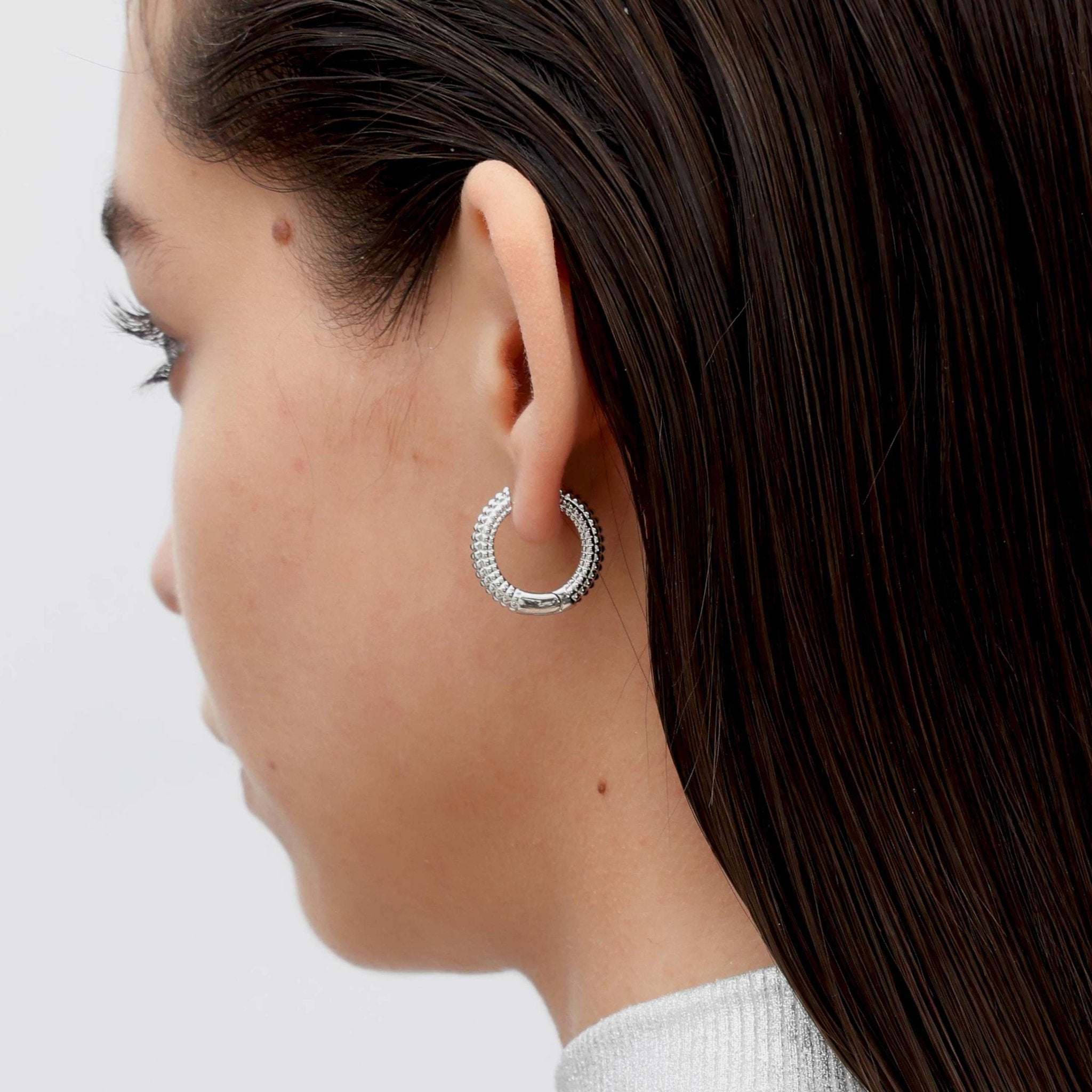 RSNY Diamond Textured Earrings - R2020A