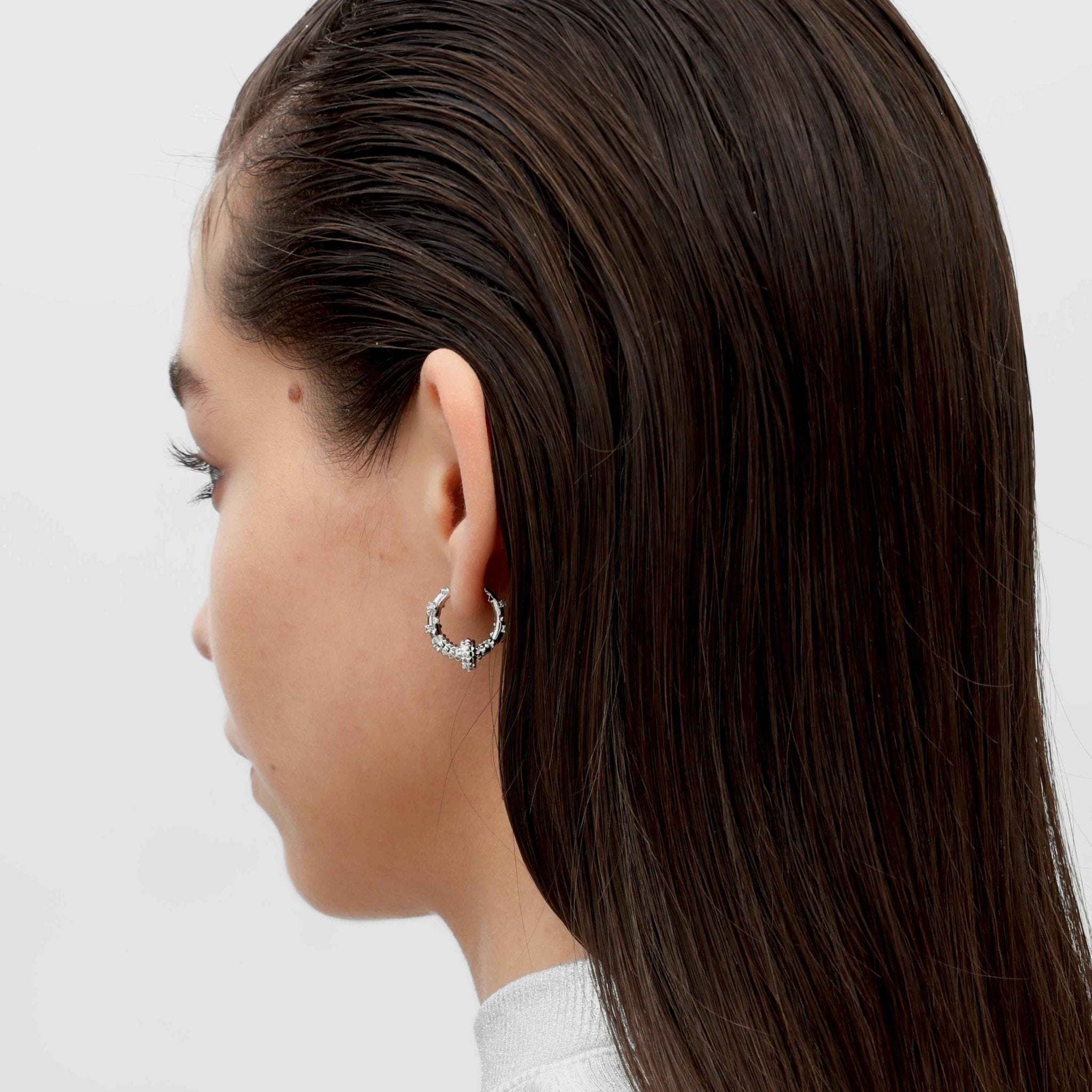 RSNY Diamond Textured Earrings - R2141A