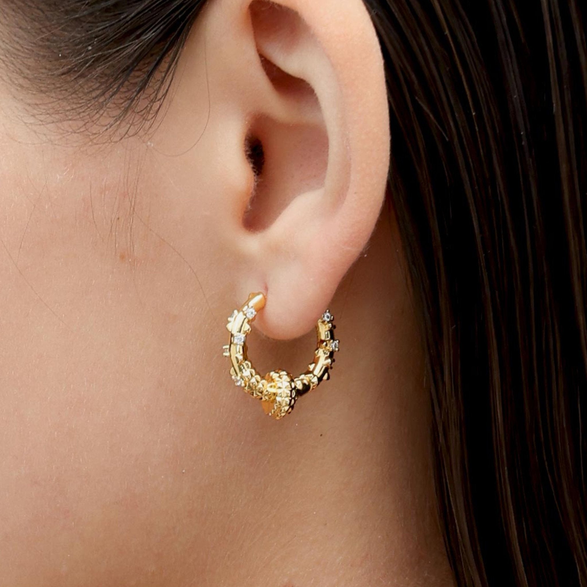 RSNY Diamond Textured Earrings - R2141B